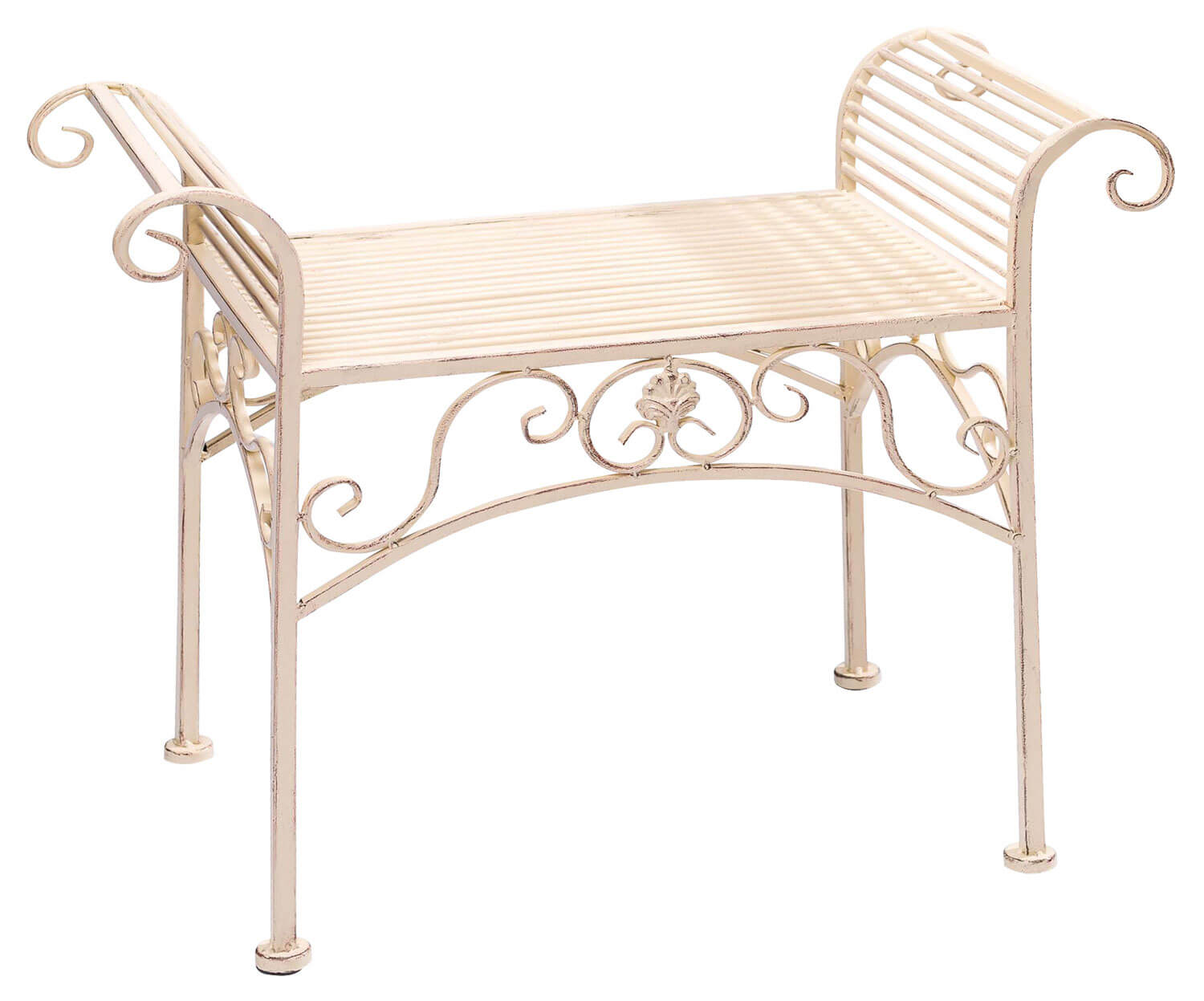 Gartenbank Eisen Metall Antik-Stil Garten Bank Gartenmöbel creme weiss 70cmGartenbank Eisen Metall Antik-Stil Garten Bank Gartenmöbel creme weiss 70cm