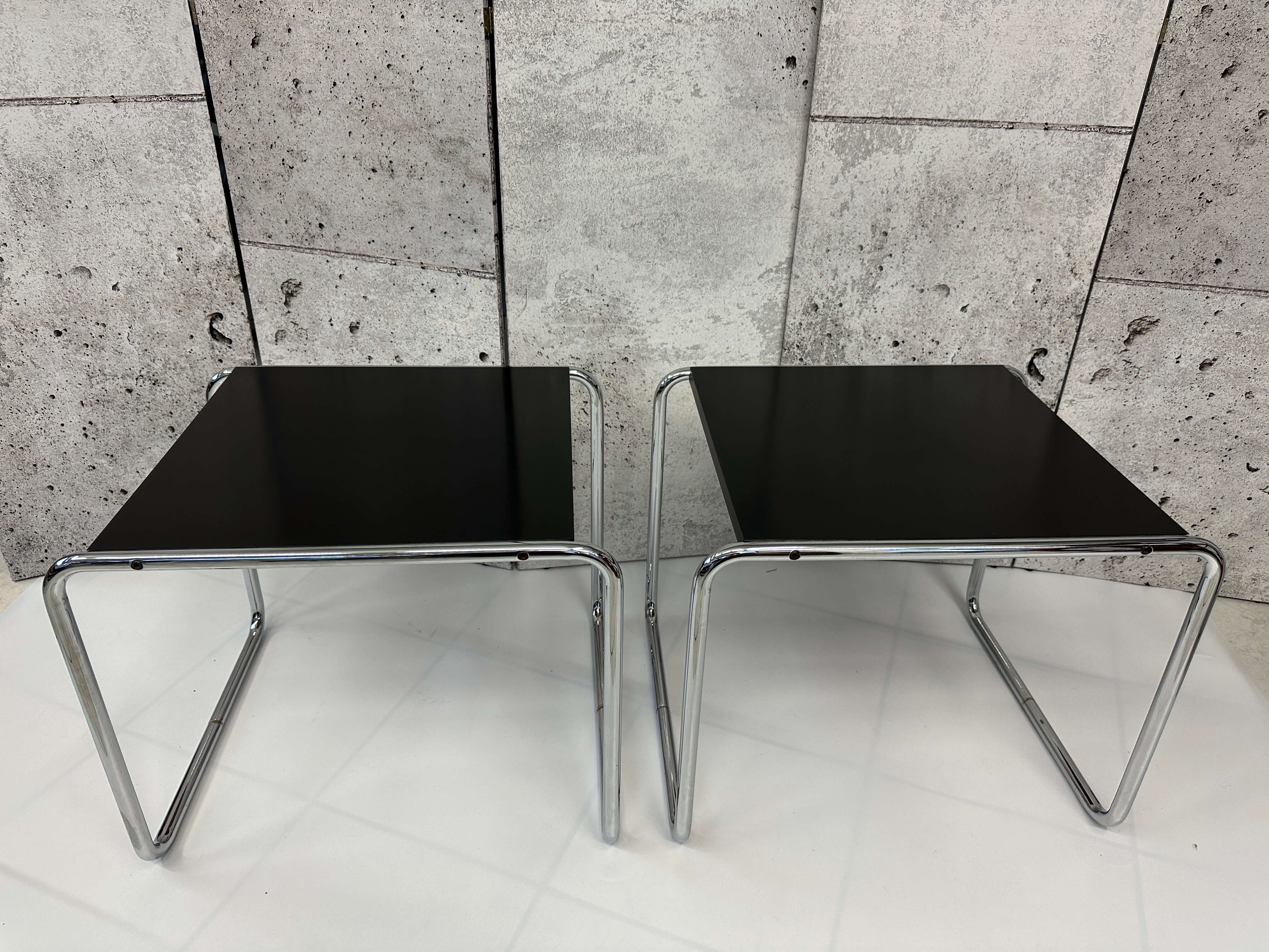 stühle, schwarz Tischplatte, metallbeine, modern, paar