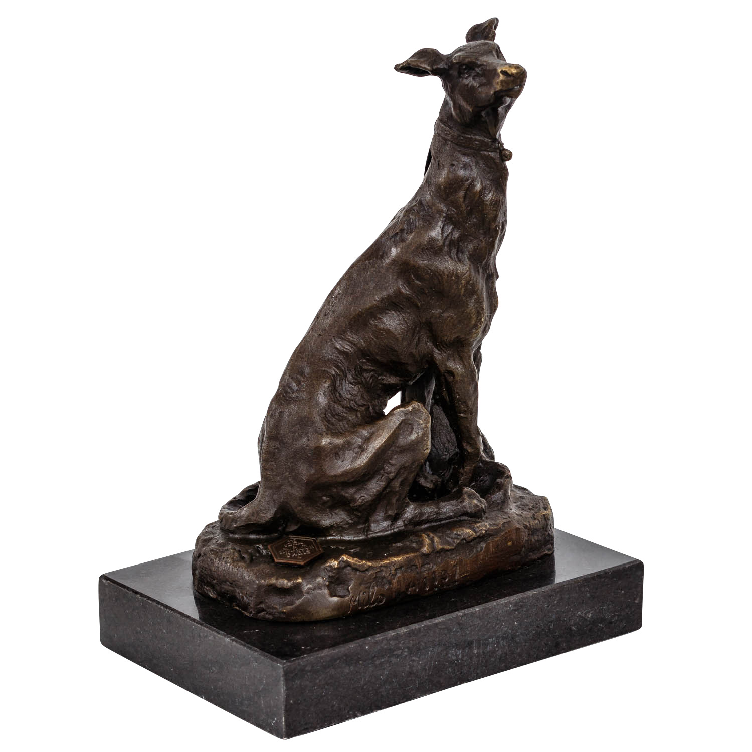 Bronzeskulptur Windhund im Antik-Stil Bronze Figur 20cm