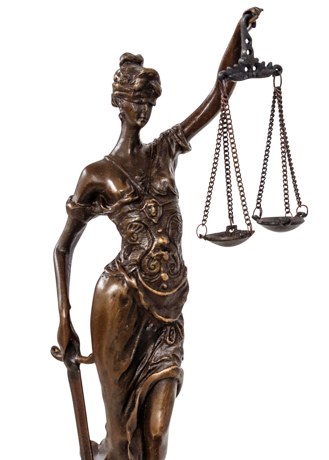 Bronzeskulptur Justitia Justizia Bronzefigur Bronze Figur Skulptur Antik-Stil