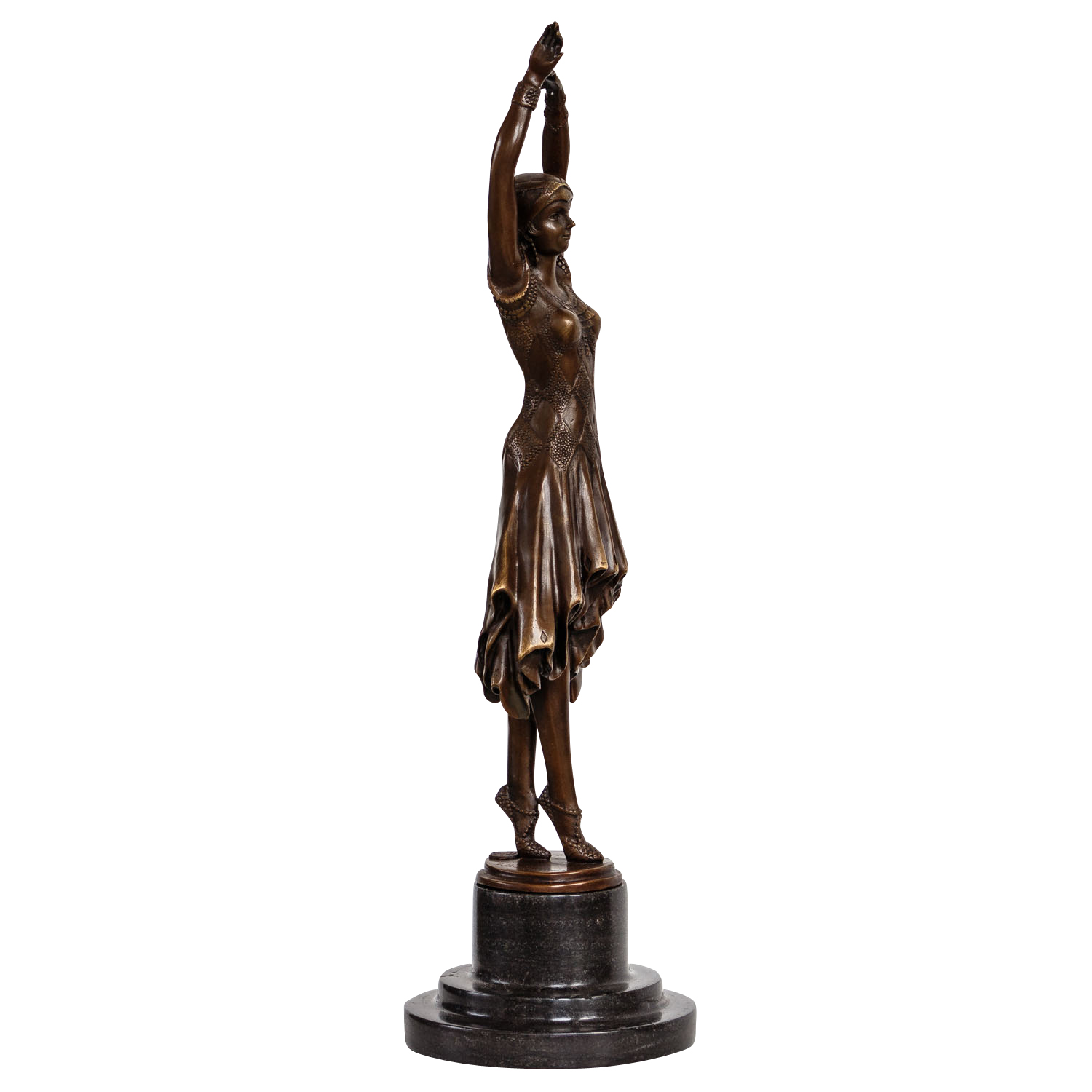 Bronzeskulptur Tänzerin Frau im Antik-Stil Bronze Figur Statue 45cm