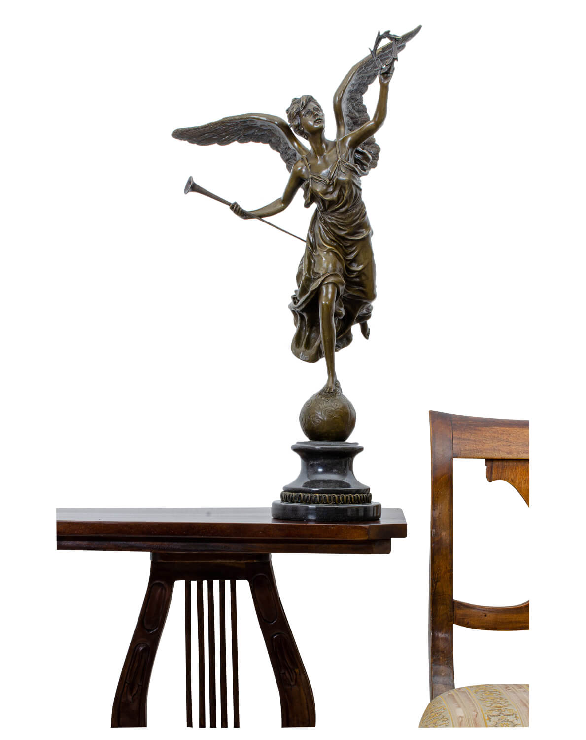 Bronzeskulptur Nike Göttin nach Pierre Biard im Antik-Stil 66cm Replik Kopie
