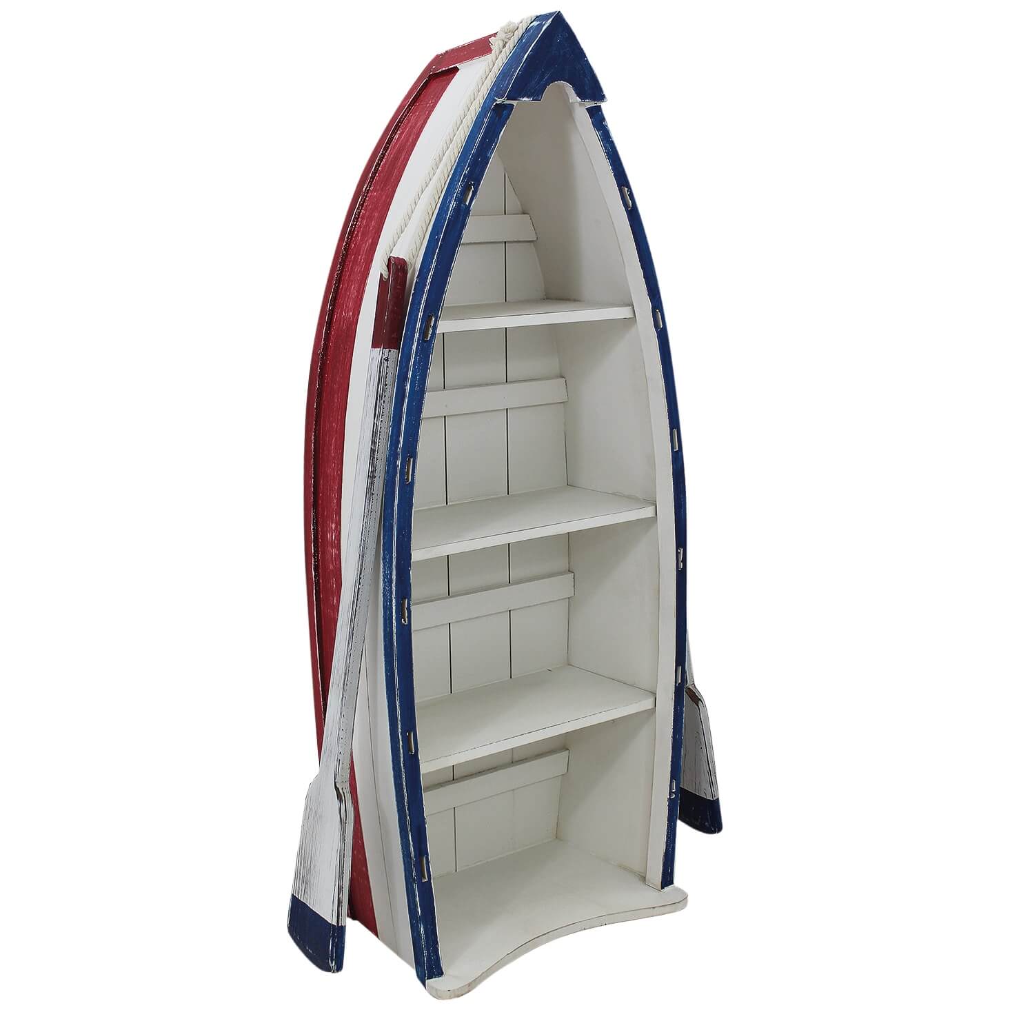 Bootsregal mit Paddel Holz Deko Maritime Aufbewahrung Antik-Stil 76cm