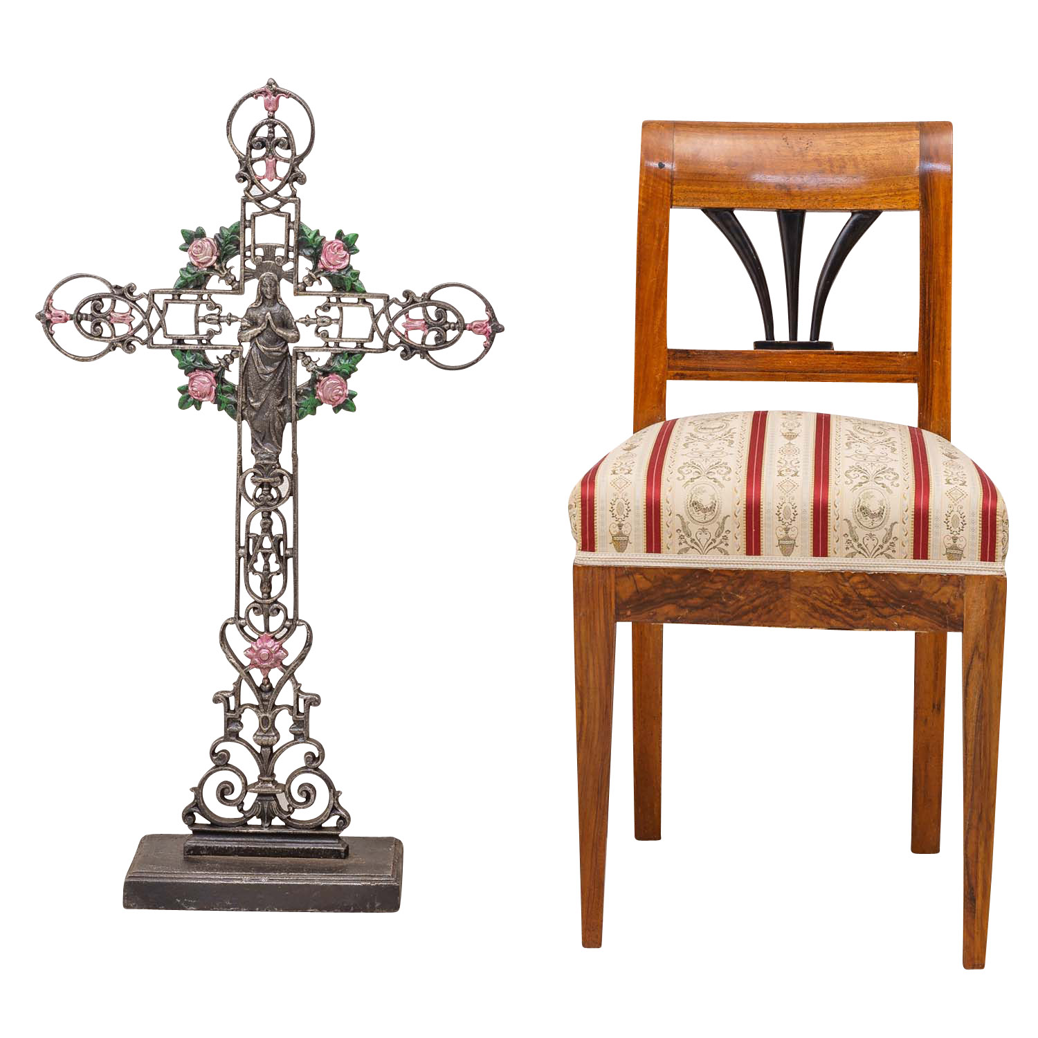 XXL 88cm Kreuz Kruzifix Anitk-Stil Eisen Deko Standkreuz Kirche Altar