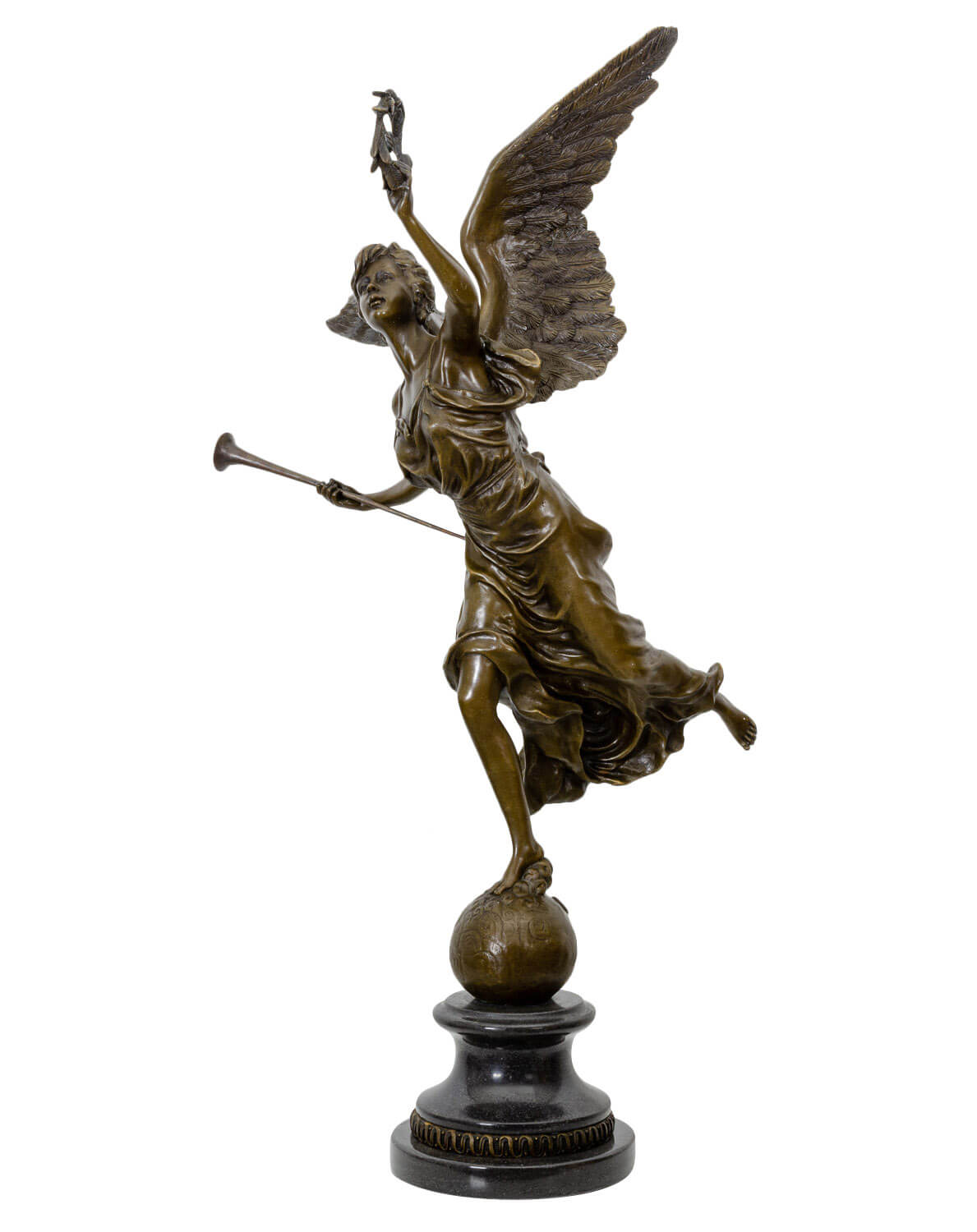 Bronzeskulptur Nike Göttin nach Pierre Biard im Antik-Stil 66cm Replik Kopie