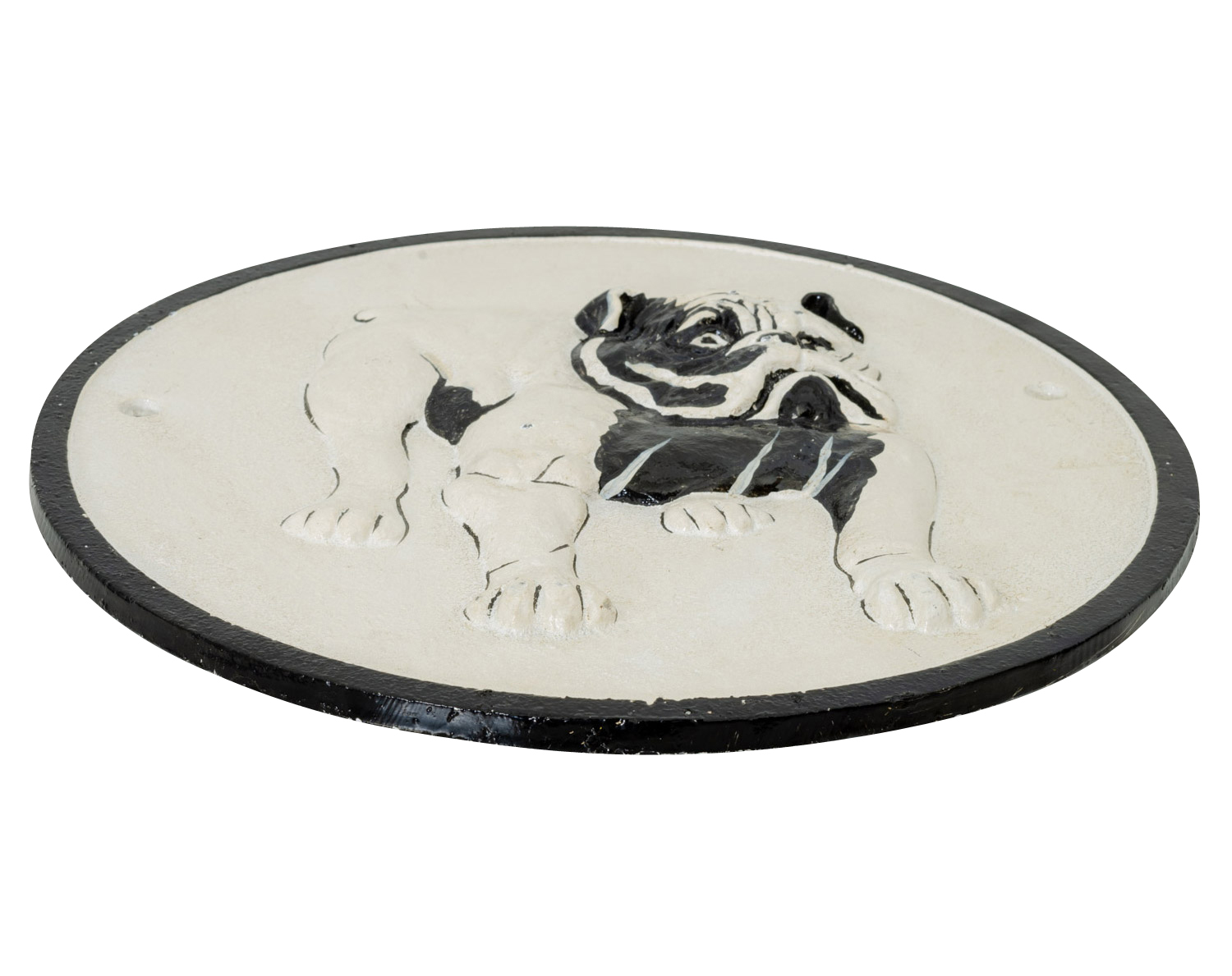 Nostalgie Türschild Bulldogge Hund Schild Eisen Dekoration Antik-Stil 24cm