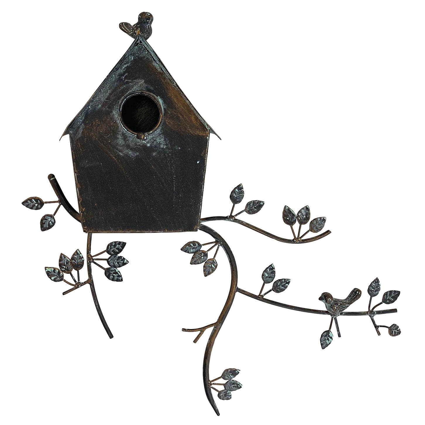 Vogelhaus Nistkasten Futterhaus Vogel Eisen Garten Antik-Stil 51cm schwarz