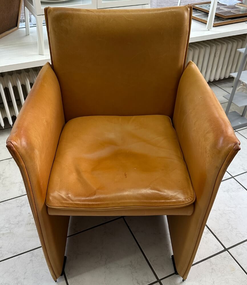 Ledersessel, Sessel, Beige, Geleimte Leder, Vintage-Leder