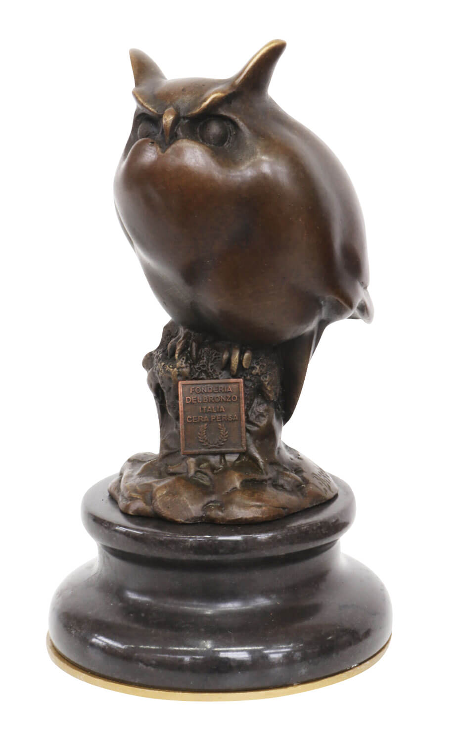 Bronzeskulptur Eule 13cm Bronze Figur Statue Bronzefigur im Antik-Stil