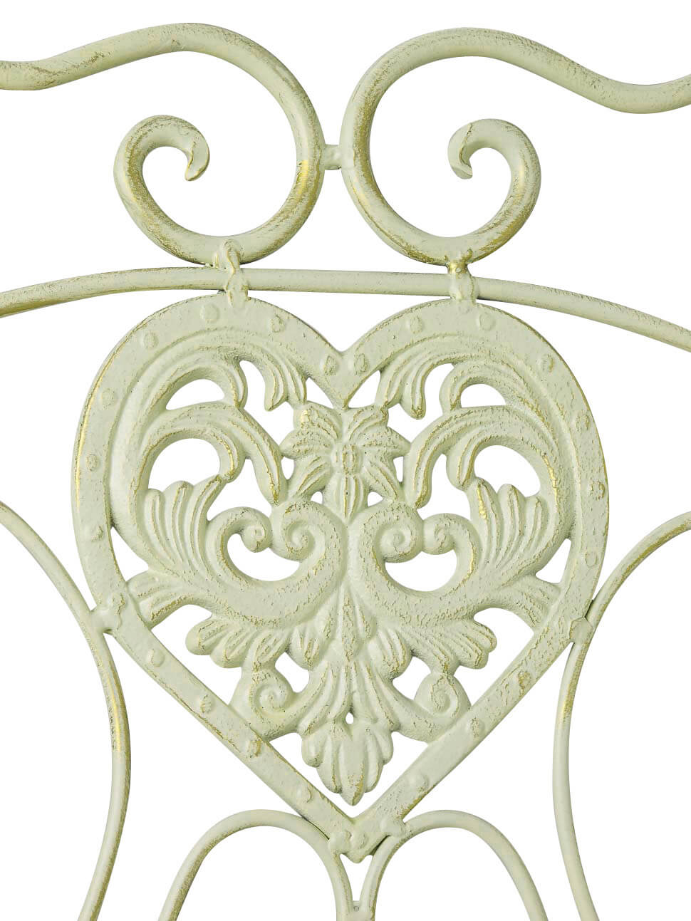 2x Gartenstuhl Stuhl Bistrostuhl Garten Eisen antik Stil creme weiß