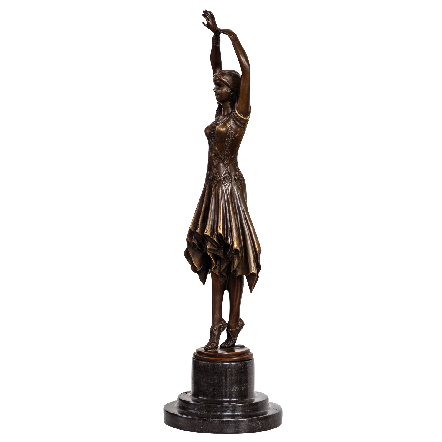 Bronzeskulptur Tänzerin Frau im Antik-Stil Bronze Figur Statue 45cm