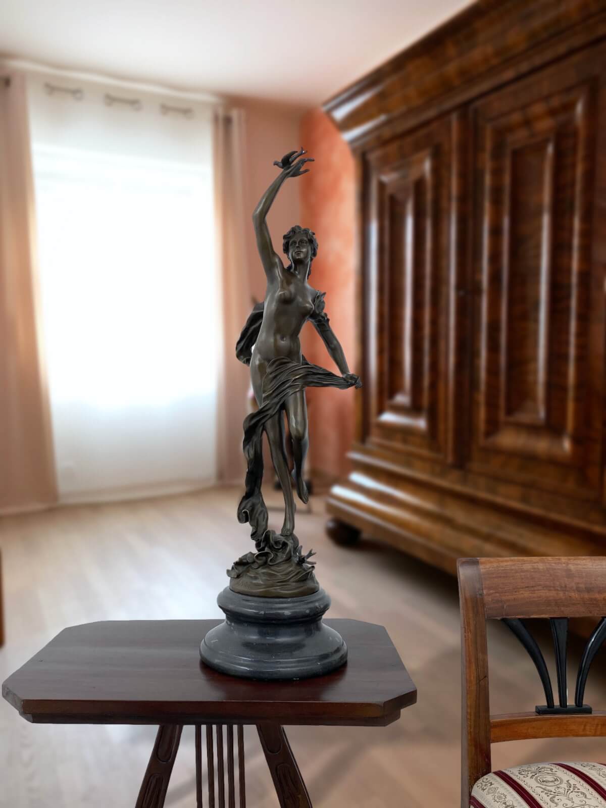 Bronzeskulptur Antik-Stil Bronze Akt Figur - 72cm nach Moreau Kopie Replik
