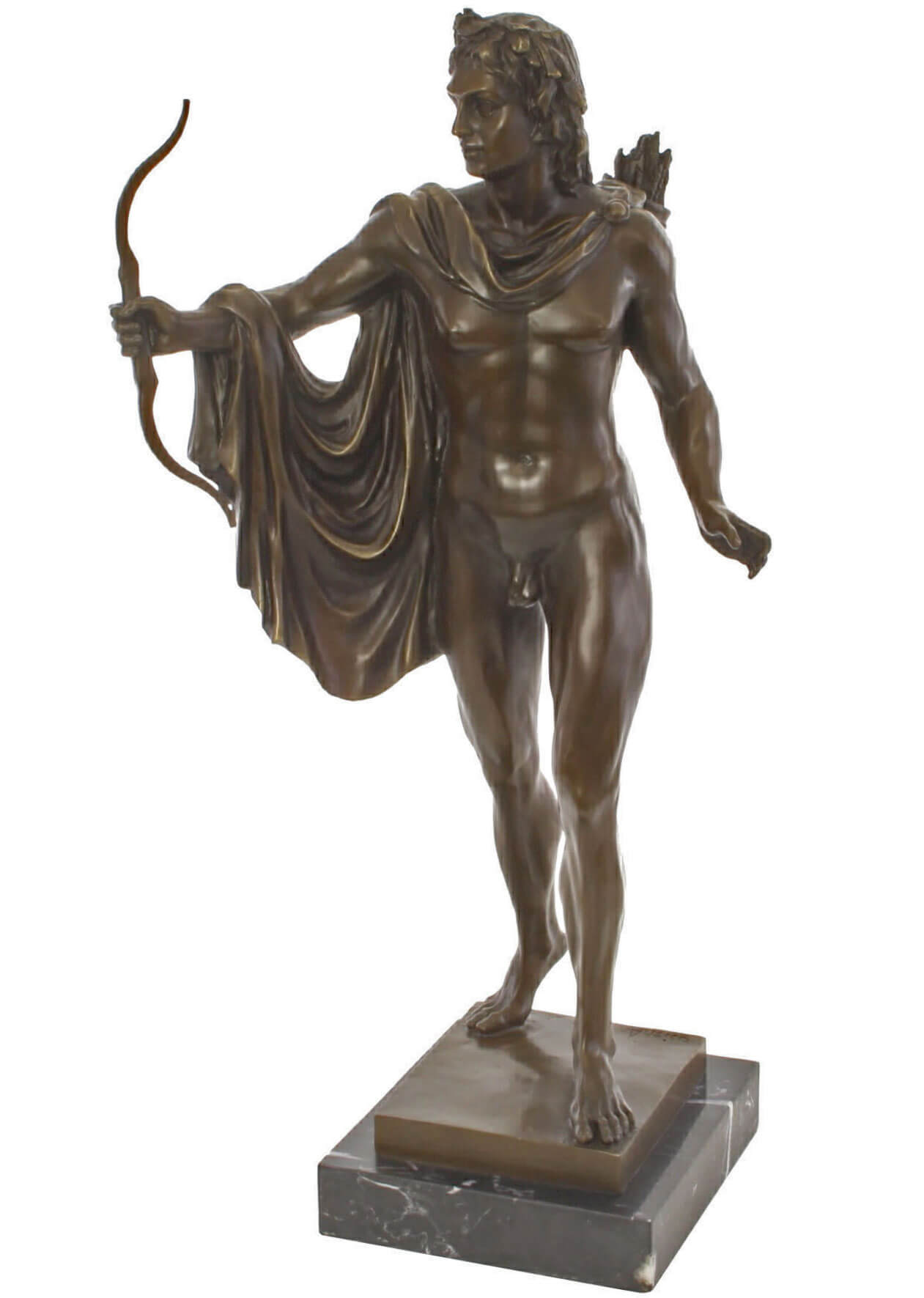 Bronzeskulptur Apollon Apollo Bronze Figur Statue Bronzefigur im Antik-Stil 62cm