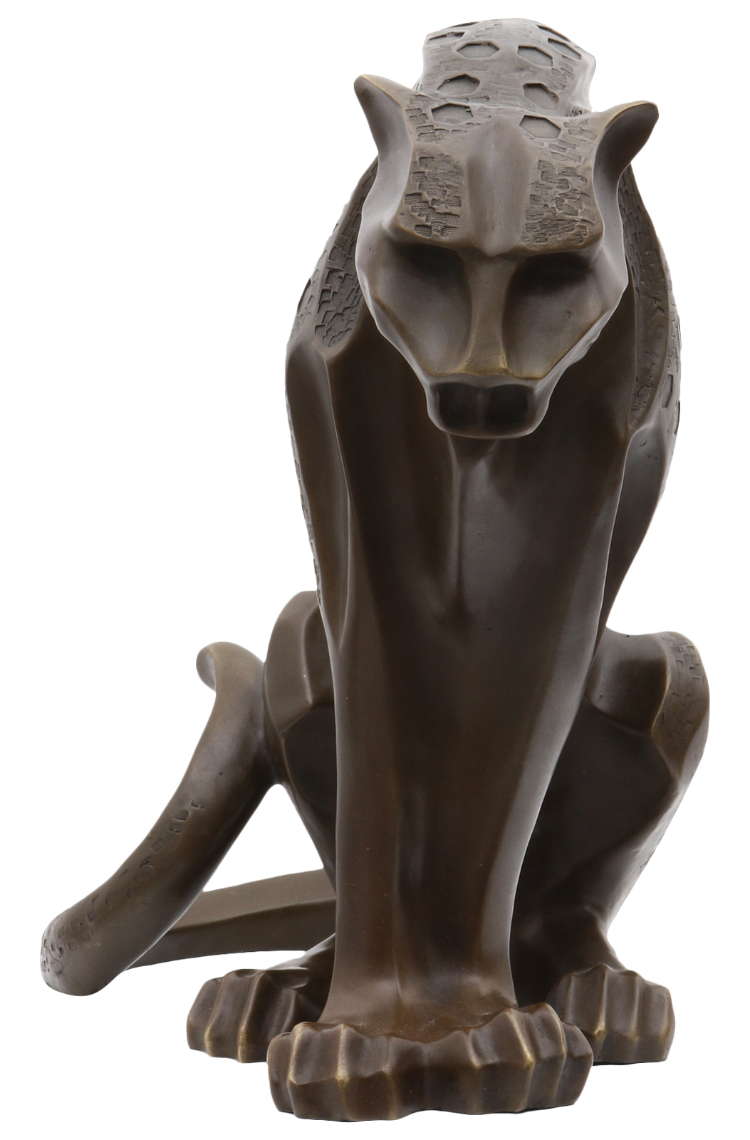 Bronzeskulptur im Antik-Stil Bronze Figur Statue Leopard Panther Raubkatze
