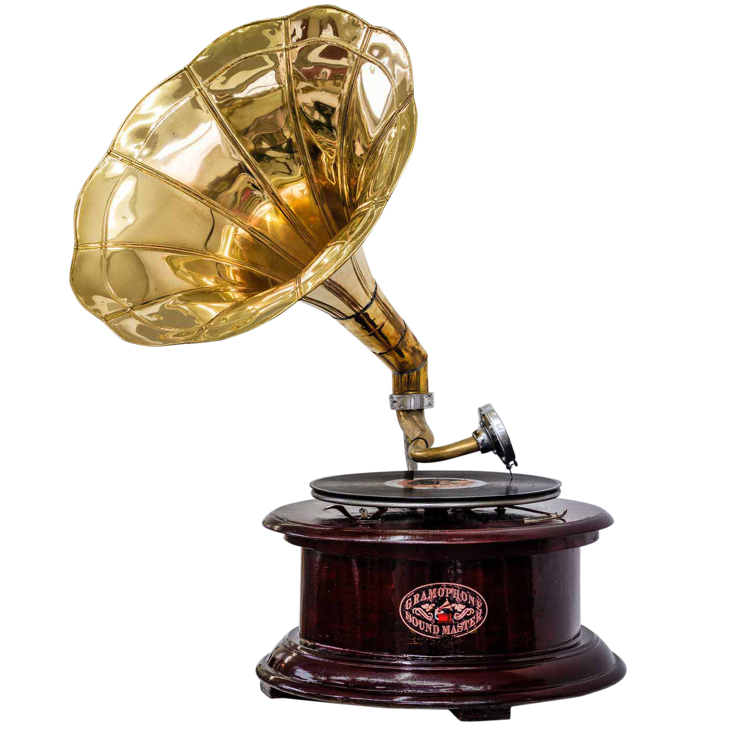 Nostalgie Grammophon rund Dekoration Trichter Grammofon Antik Stil (h2)