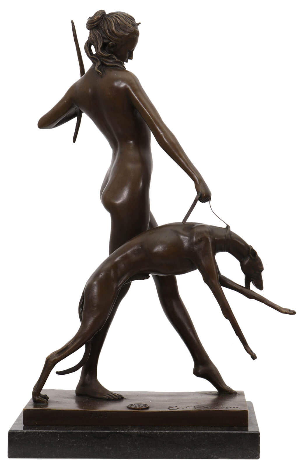 Bronzeskulptur Bronze Figur Göttin Diana Hund nach McCartan Antik-Stil ReplikBronzeskulptur Bronze Figur Göttin Diana Hund nach McCartan Antik-Stil Replik