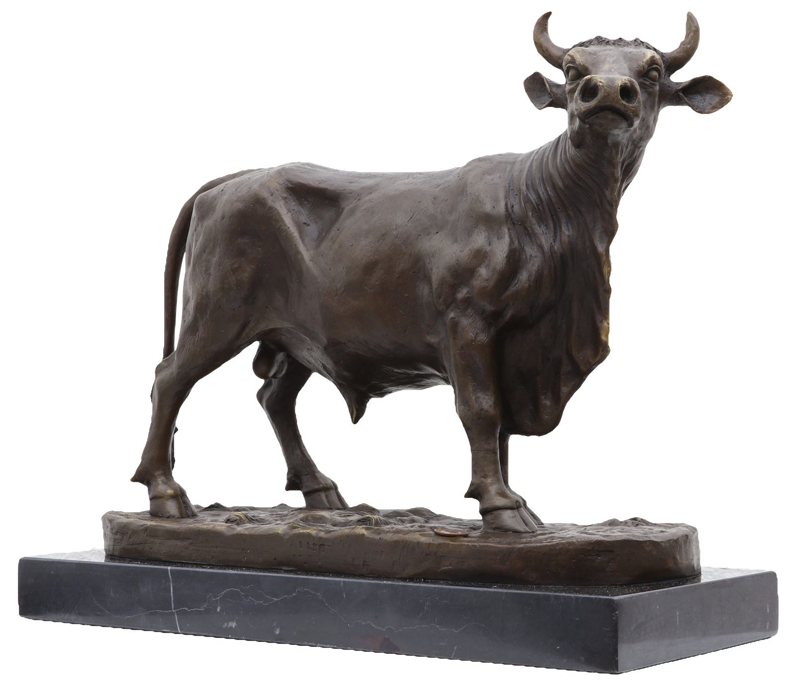 Bronzeskulptur Bulle Ochse Kuh Stier Antik-Stil Bronze Figur Statue 35cm