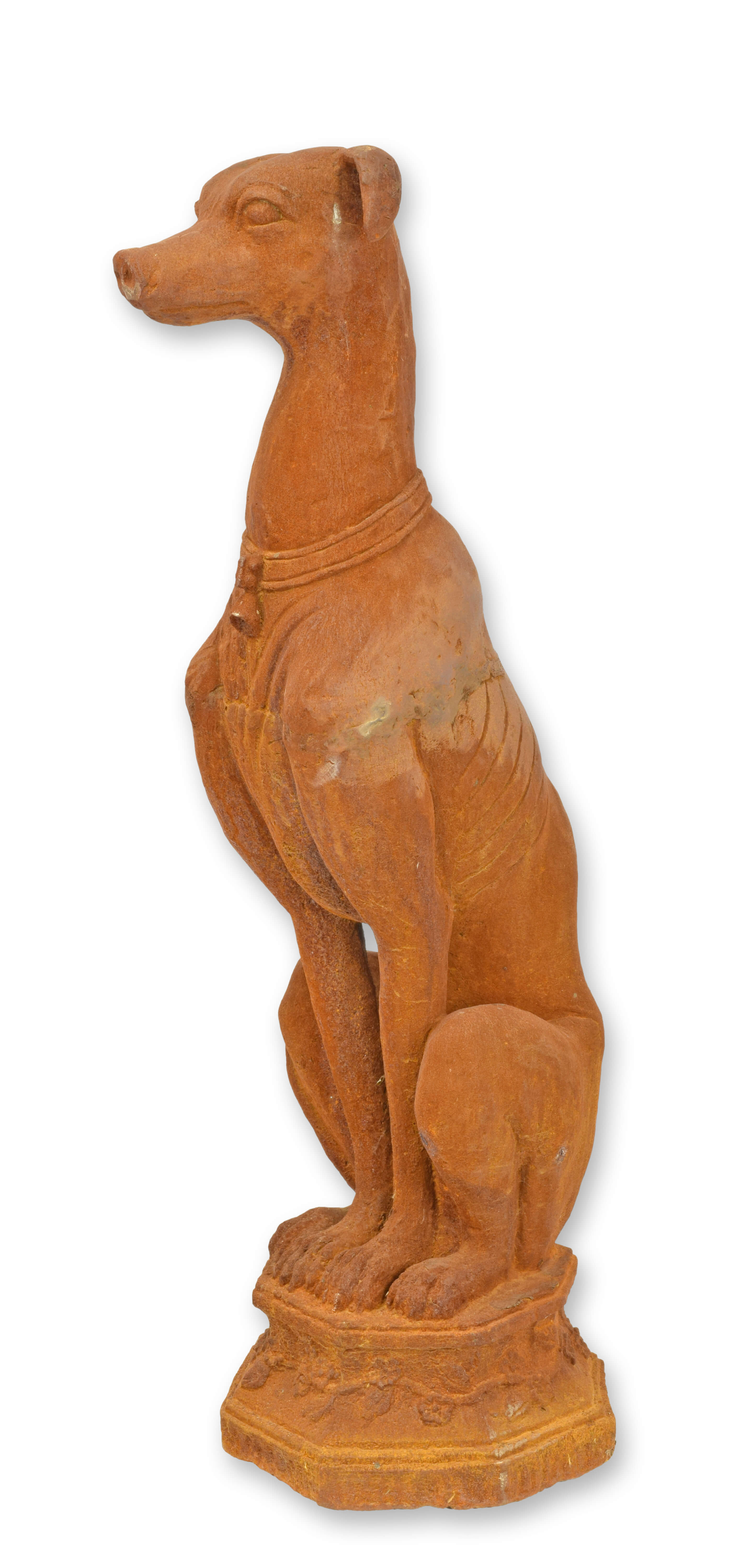 Eine rostige Gusseisenskulptur Windhund Replikat Retro Design Dekoration