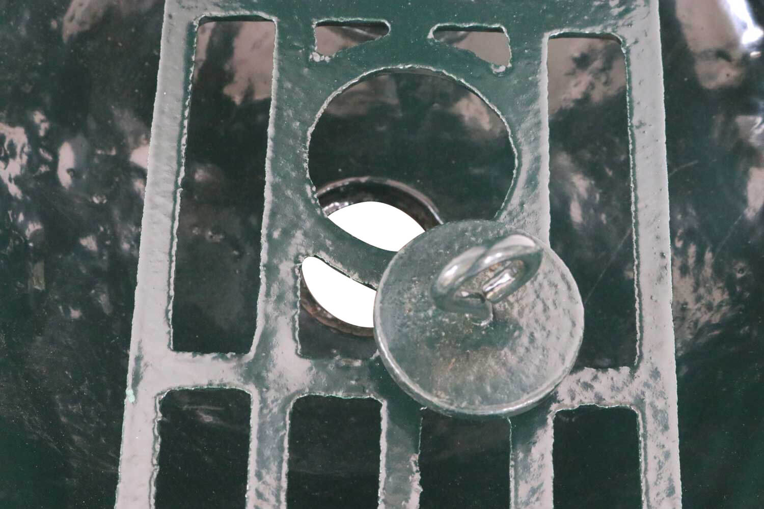 Standbrunnen 73cm Alu grün Brunnen Waschbecken Zapfsäule Antik-Stil