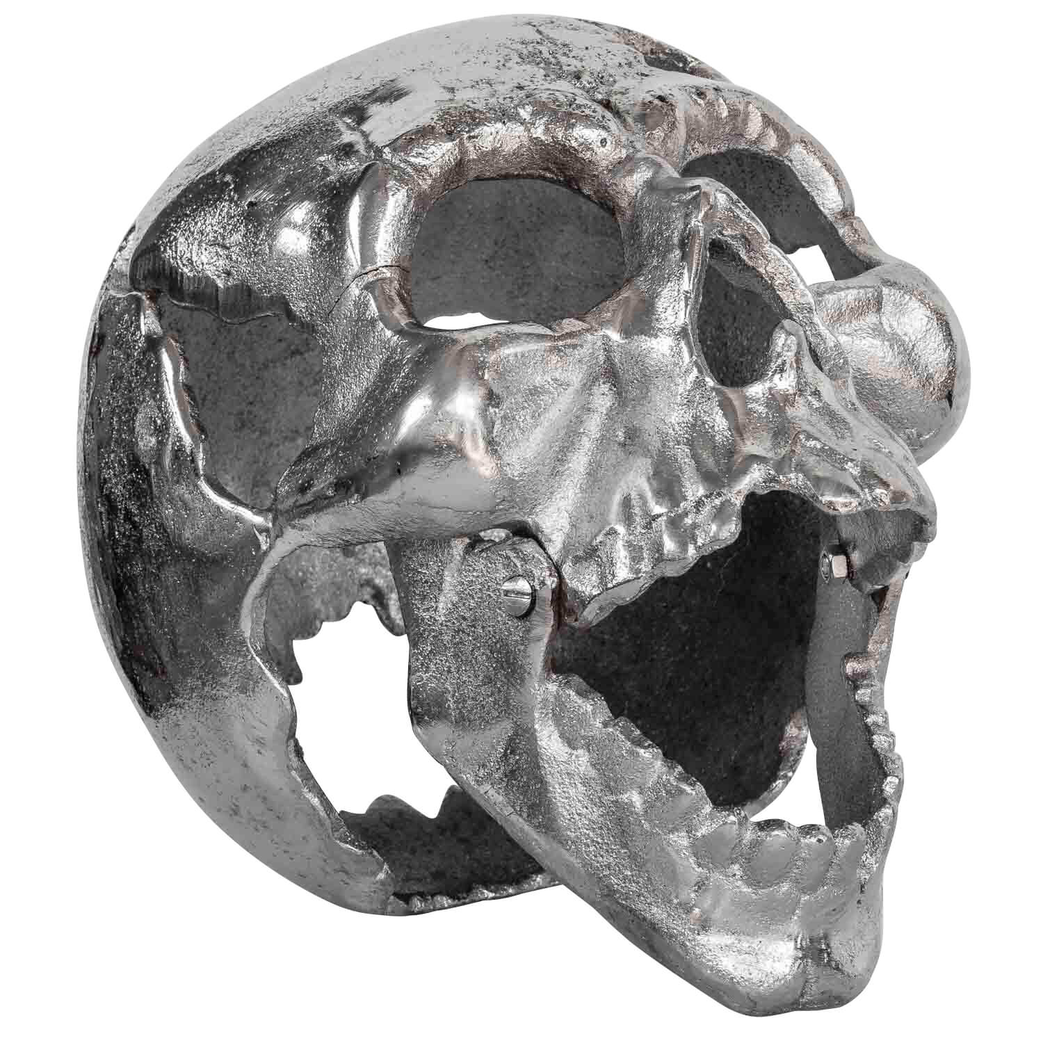 Eisenfigur Totenkopf Figur Skulptur Eisen Antik-Stil 25cm (b)