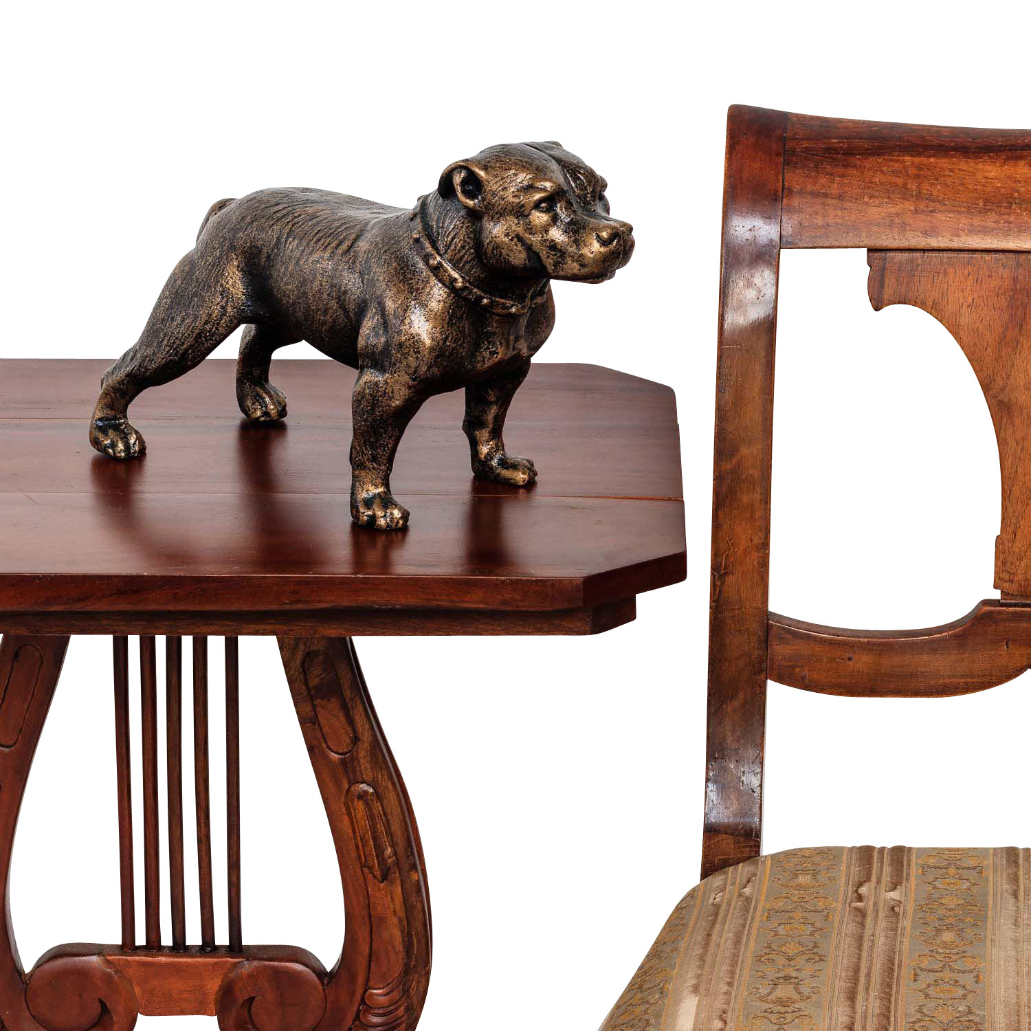 Eisenfigur Staffordshire Bullterrier Hund Figur Skulptur Eisen Antik-Stil 33cm