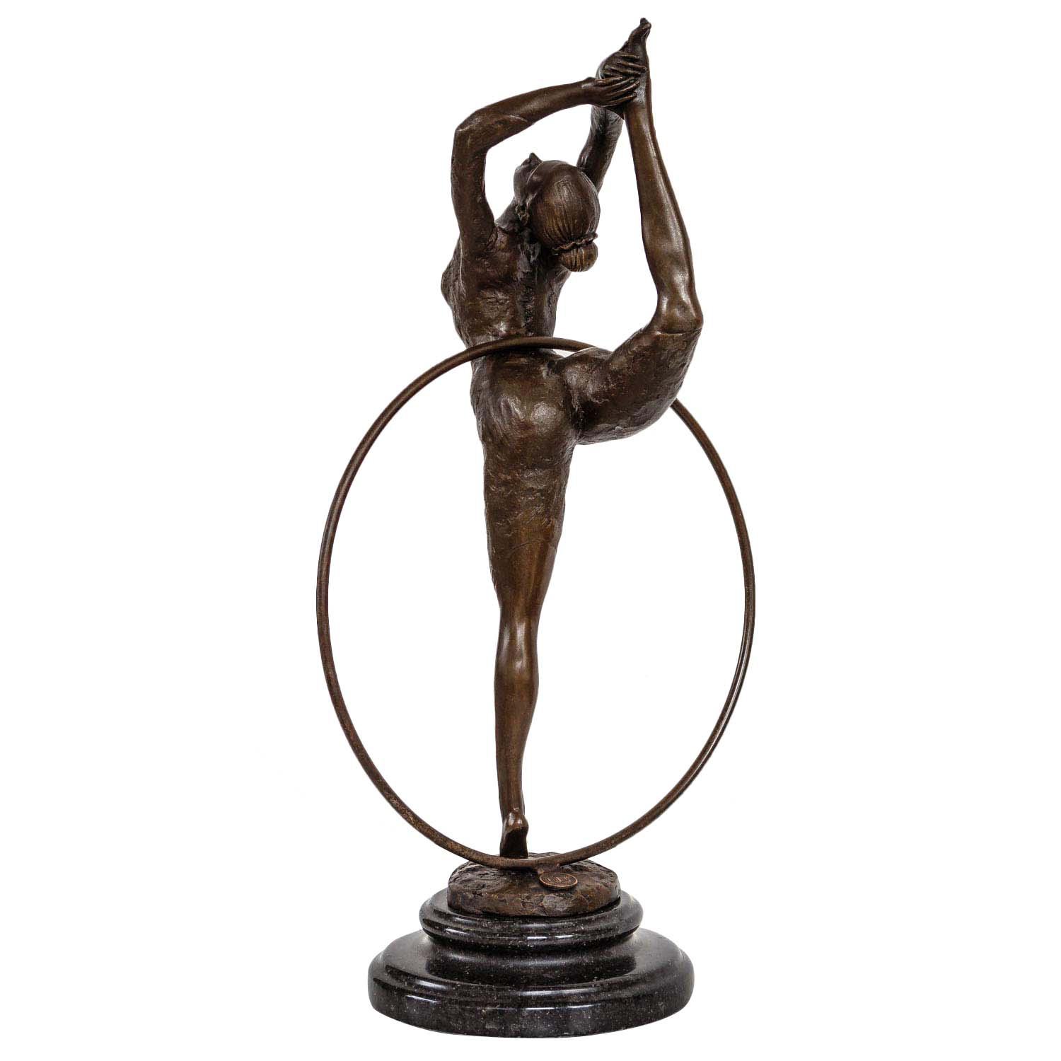 Bronzeskulptur Frau Tänzerin Ring Sport im Antik-Stil Bronze Figur Statue 40cm
