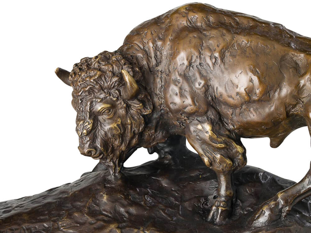 Bronze Bär und Stier 50cm Bronzefigur Bronzeskulptur antik Stil sculpture bear