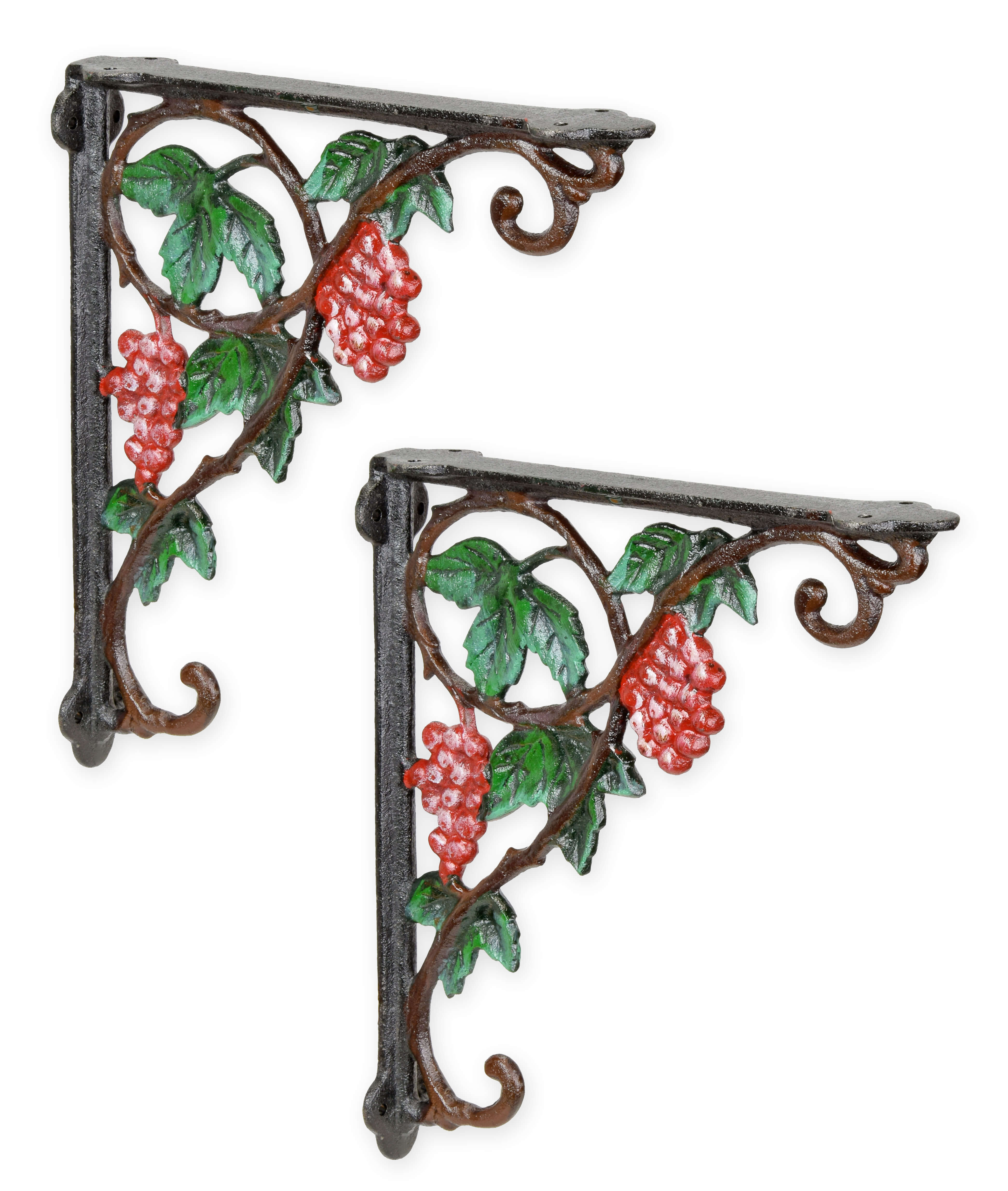 Paar Wandhalterungen aus Gusseisen Wein Replikat Retro Design Dekoration