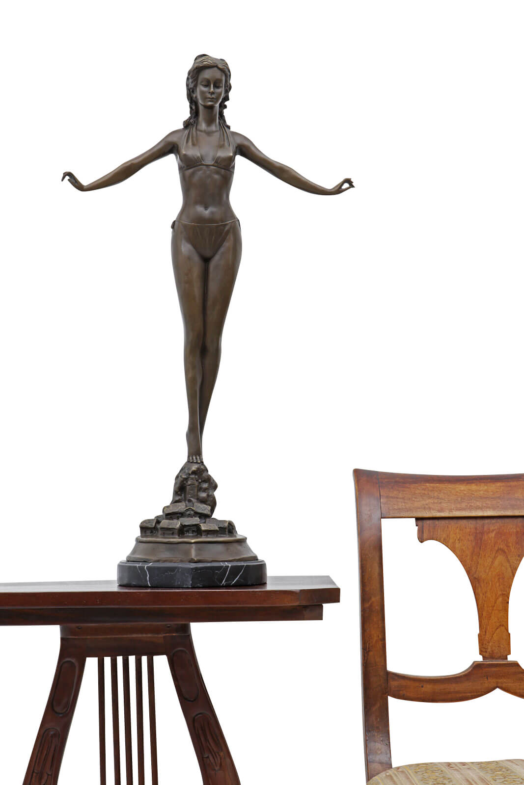 Bronzeskulptur erotische Kunst Erotik Bikini im Antik-Stil Bronze Figur Statue