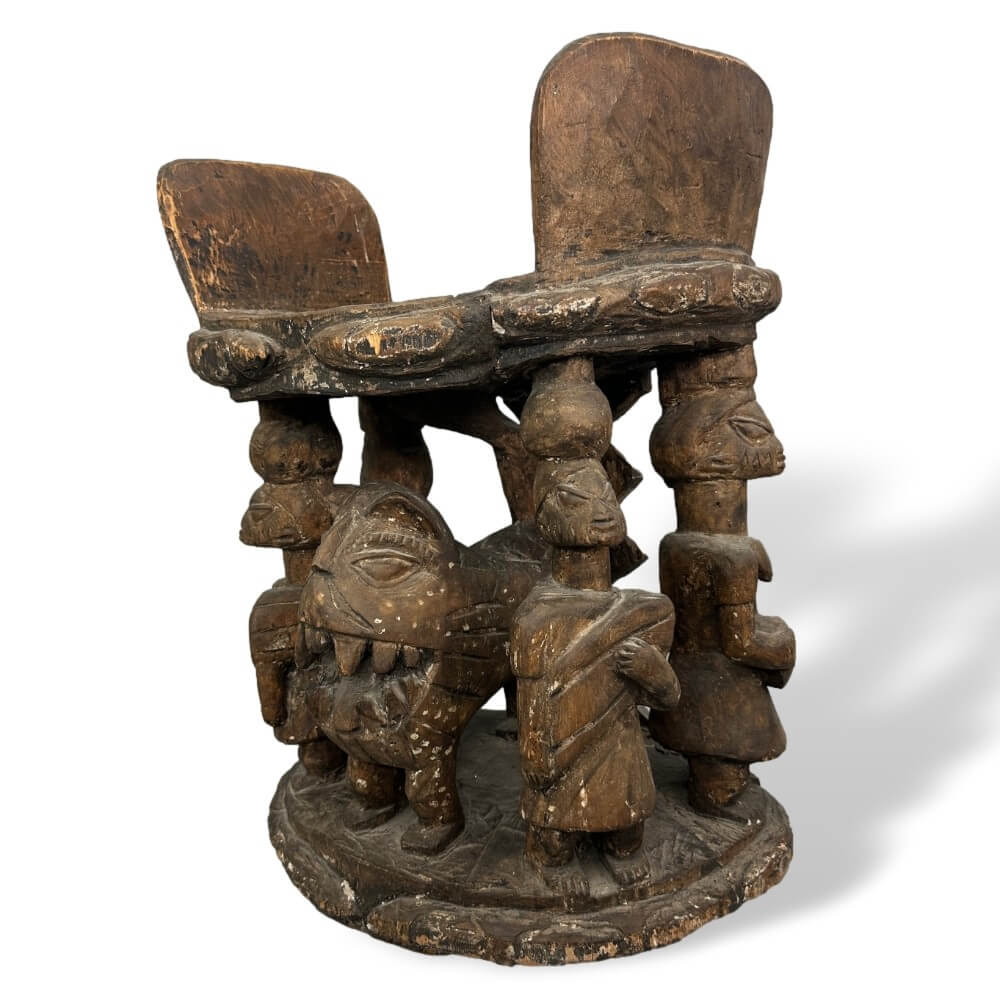Holzskulptur, Sitzfigur, Maskenstil, Tribalstil, Stammeskunst