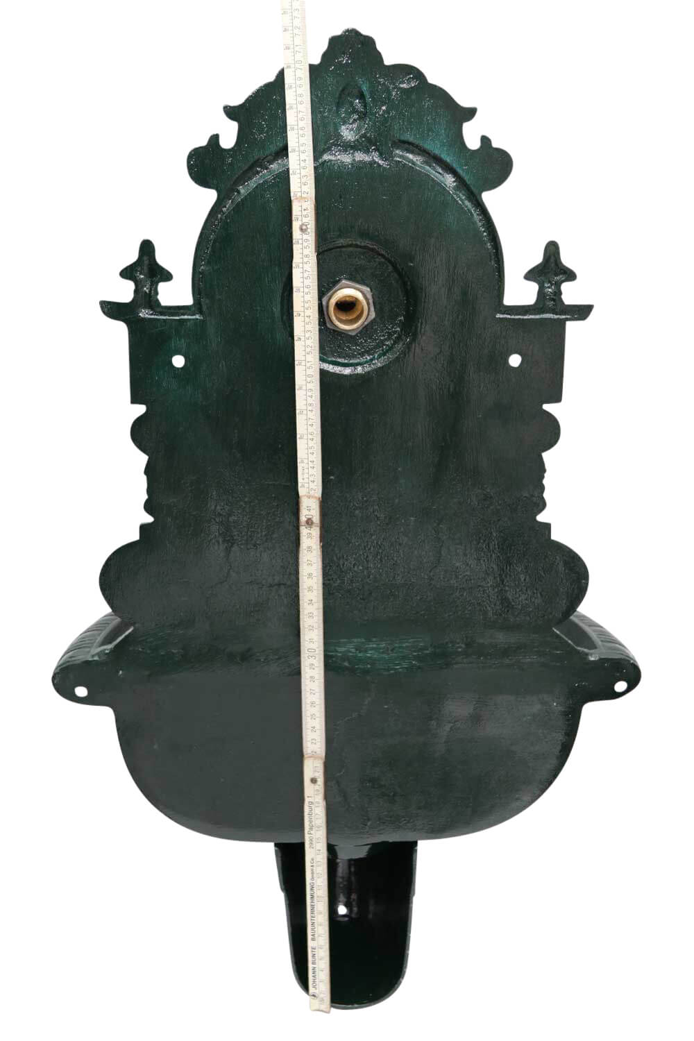 Brunnen 72cm Wandbrunnen grün Alu Waschbecken im Nostalgie Antik-Stil (c)