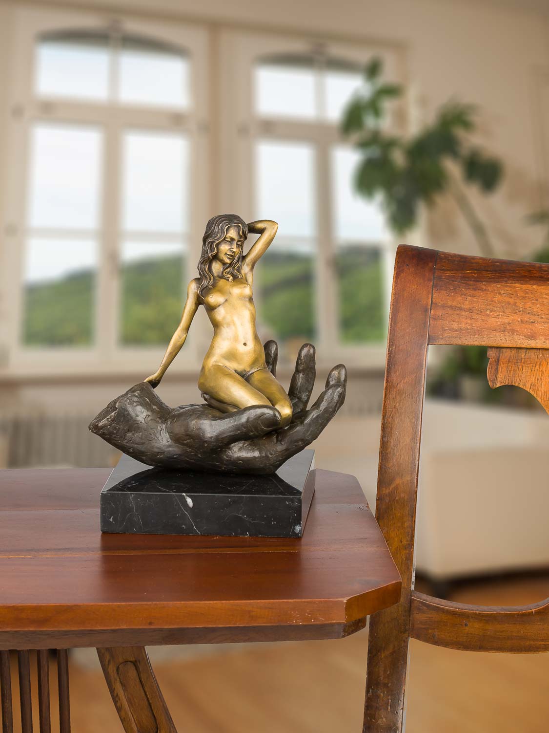 Bronzeskulptur Erotik erotische Kunst Frau Antik-Stil Bronze Figur Statue 23cm