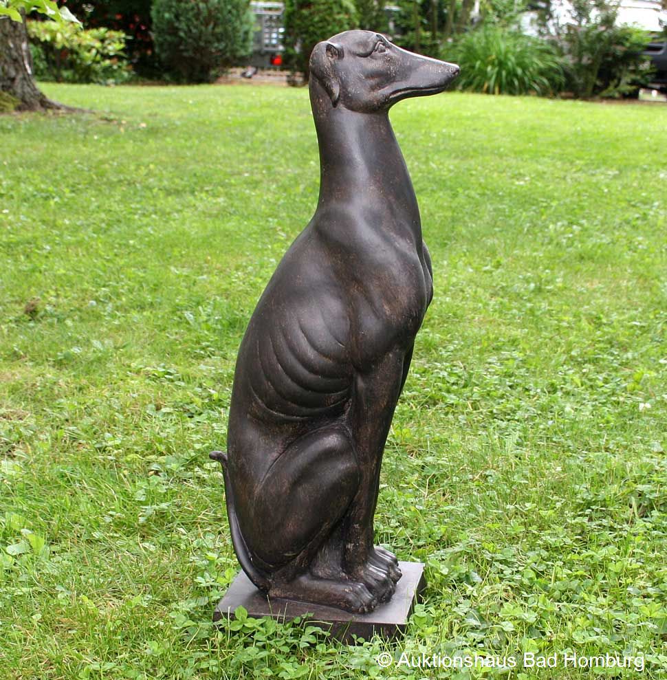 Skulptur Windhund 59cm Hund Jagd Jagdhund Garten whippet greyhound garden