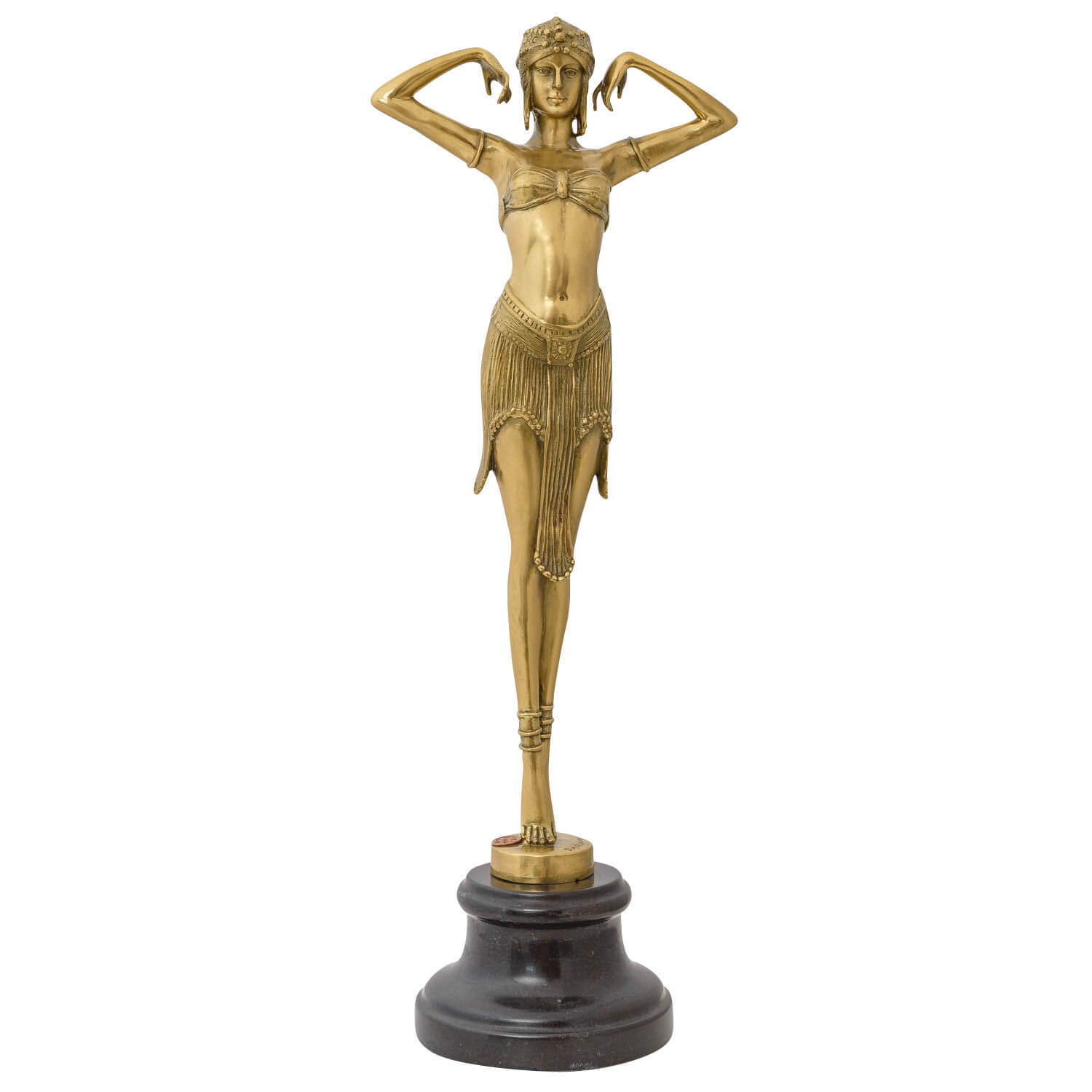 Bronzeskulptur Tänzerin Bronze Skulptur Figur Statue Tanz Art-Deco-Stil (a)