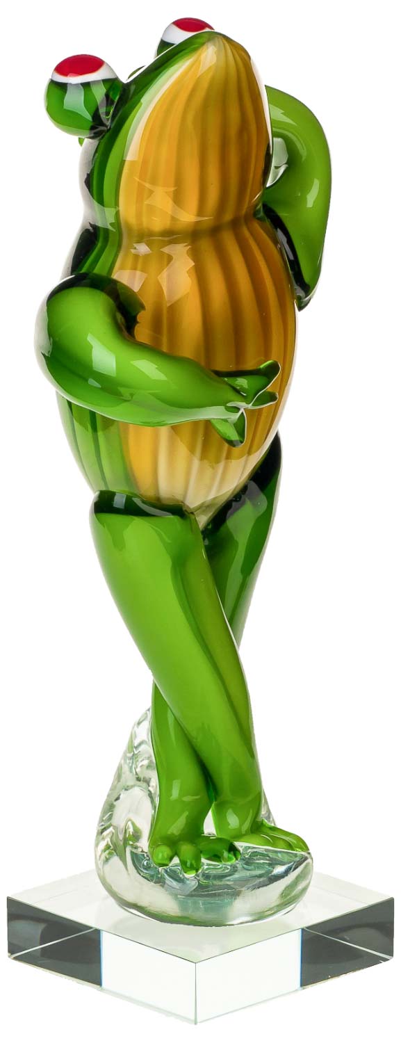 Glasfigur Frosch Glas Figur im Murano Antik-Stil Skulptur 30cm