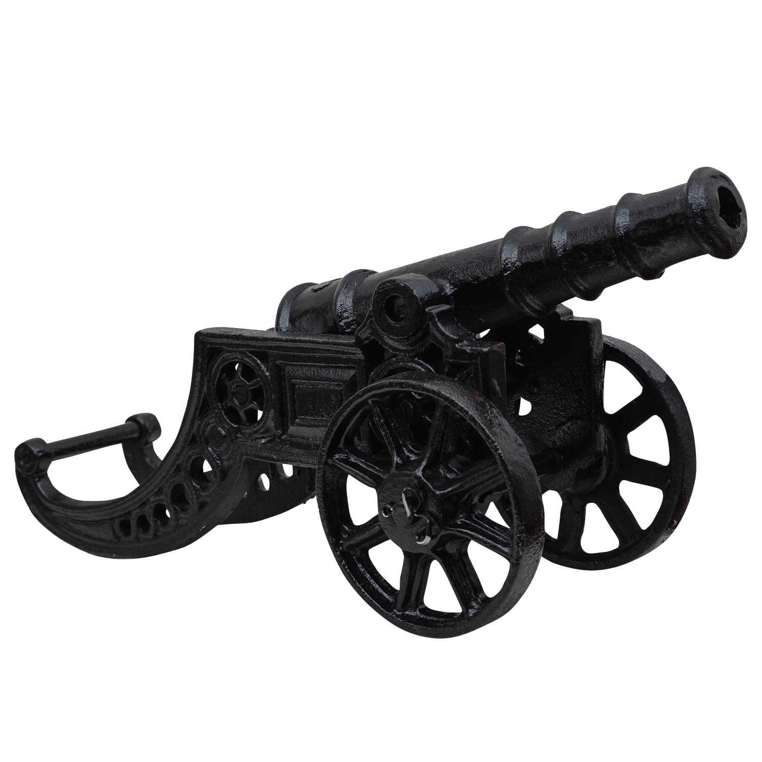 Kanone Dekoration Militär Skulptur Garten Eisen Antik-Stil schwarz