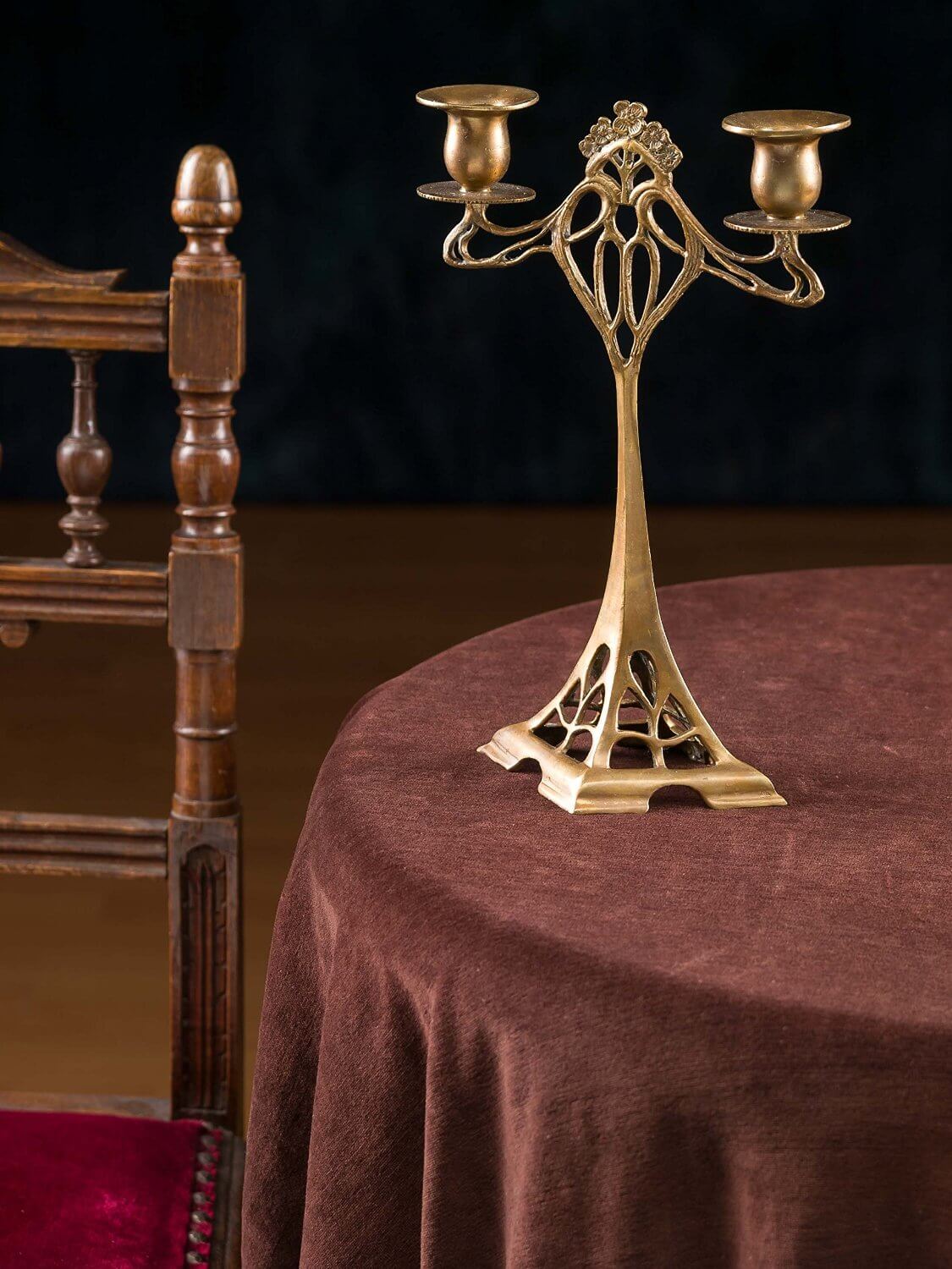 Kerzenständer Leuchter 28cm Kerzenleuchter goldfarben Antik-Stil candlesticks