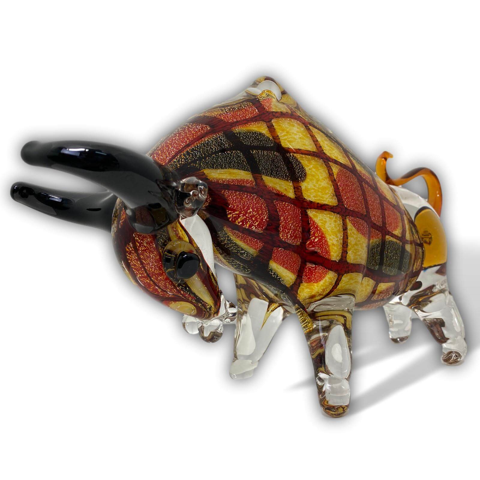 Glasfigur Figur Skulptur Stier Bulle Glas Glasskulptur Murano Antik-Stil - 40cm