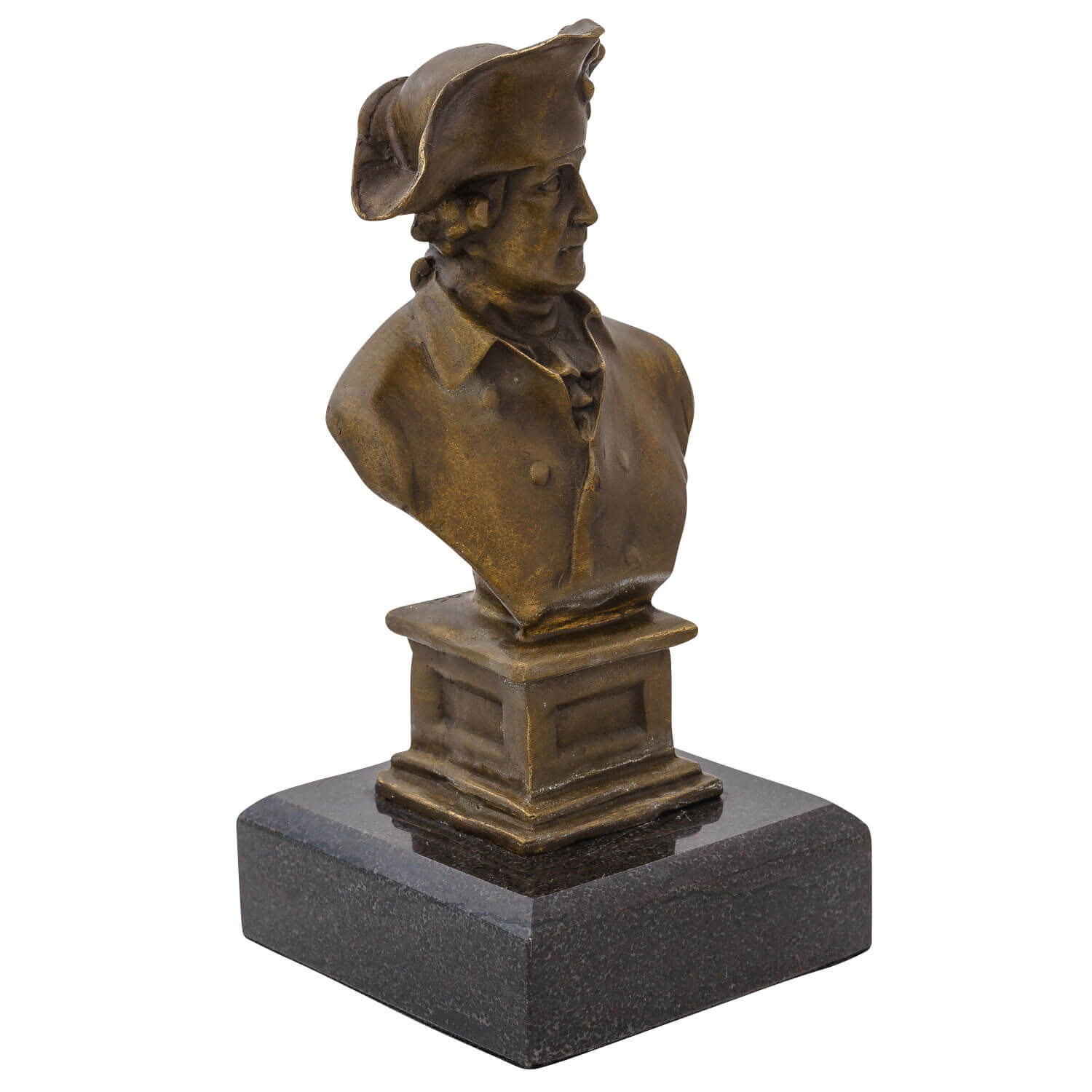 Bronzefigur Kaiser Friedrich Der Alte Fritz Büste Bronze Skulptur Figur 19cm