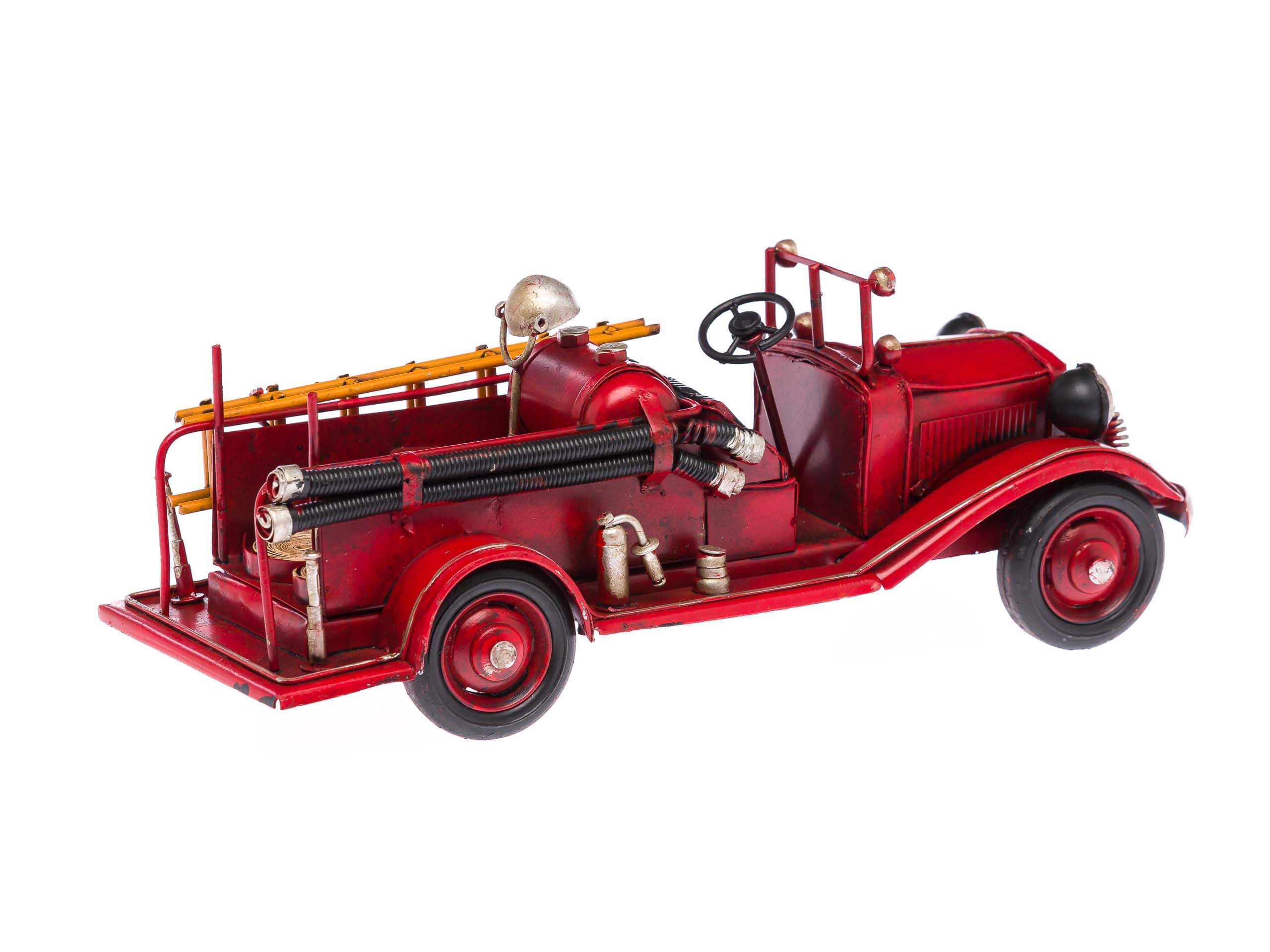 Nostalgie Feuerwehrauto Modellfahrzeug Feuerwehr 25,5cm Auto Blech firetruck