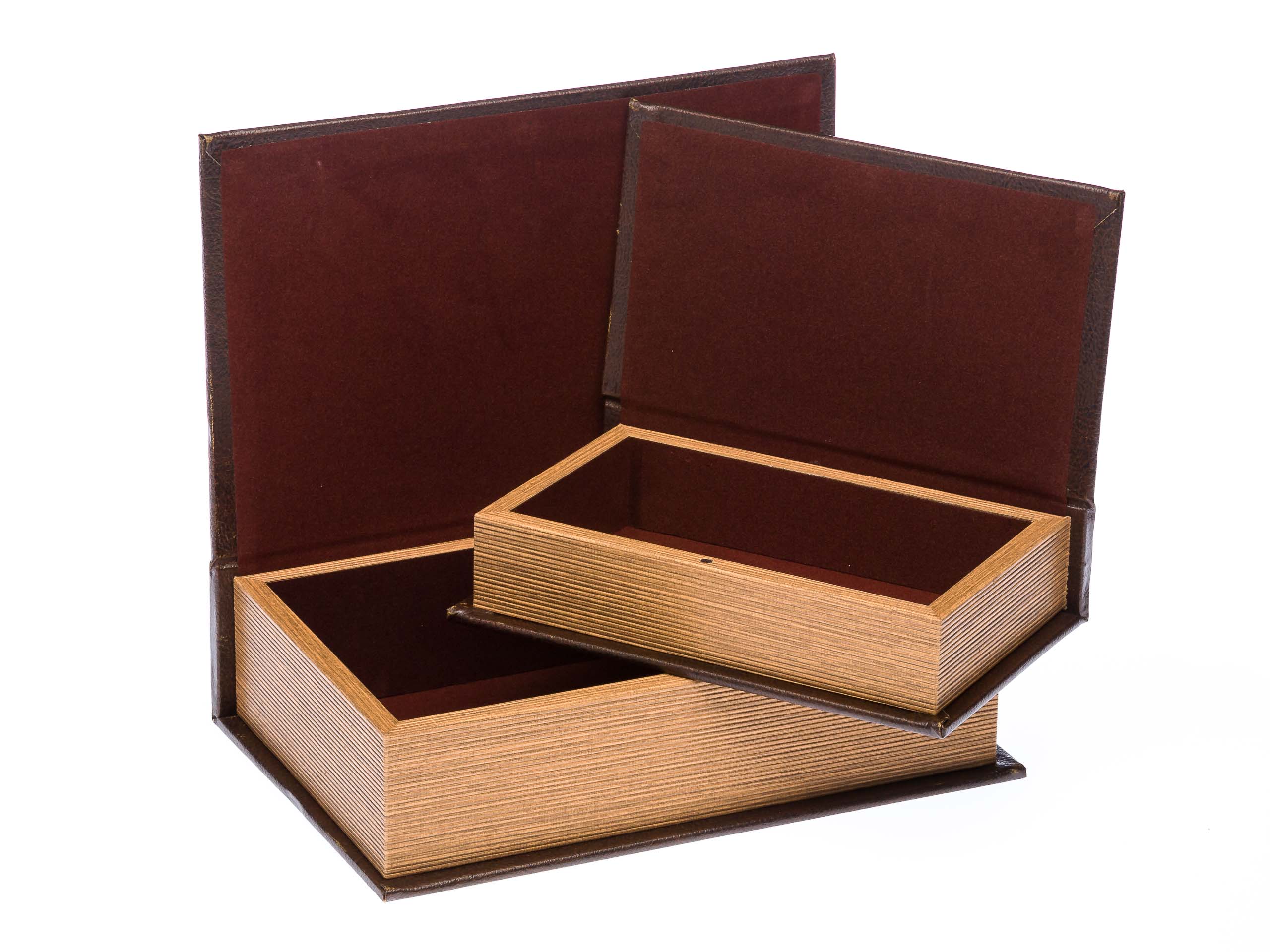 2 Schatulle Holz Box in Buchform Schmucketui Buch Schiff Segelschiff Antikstil