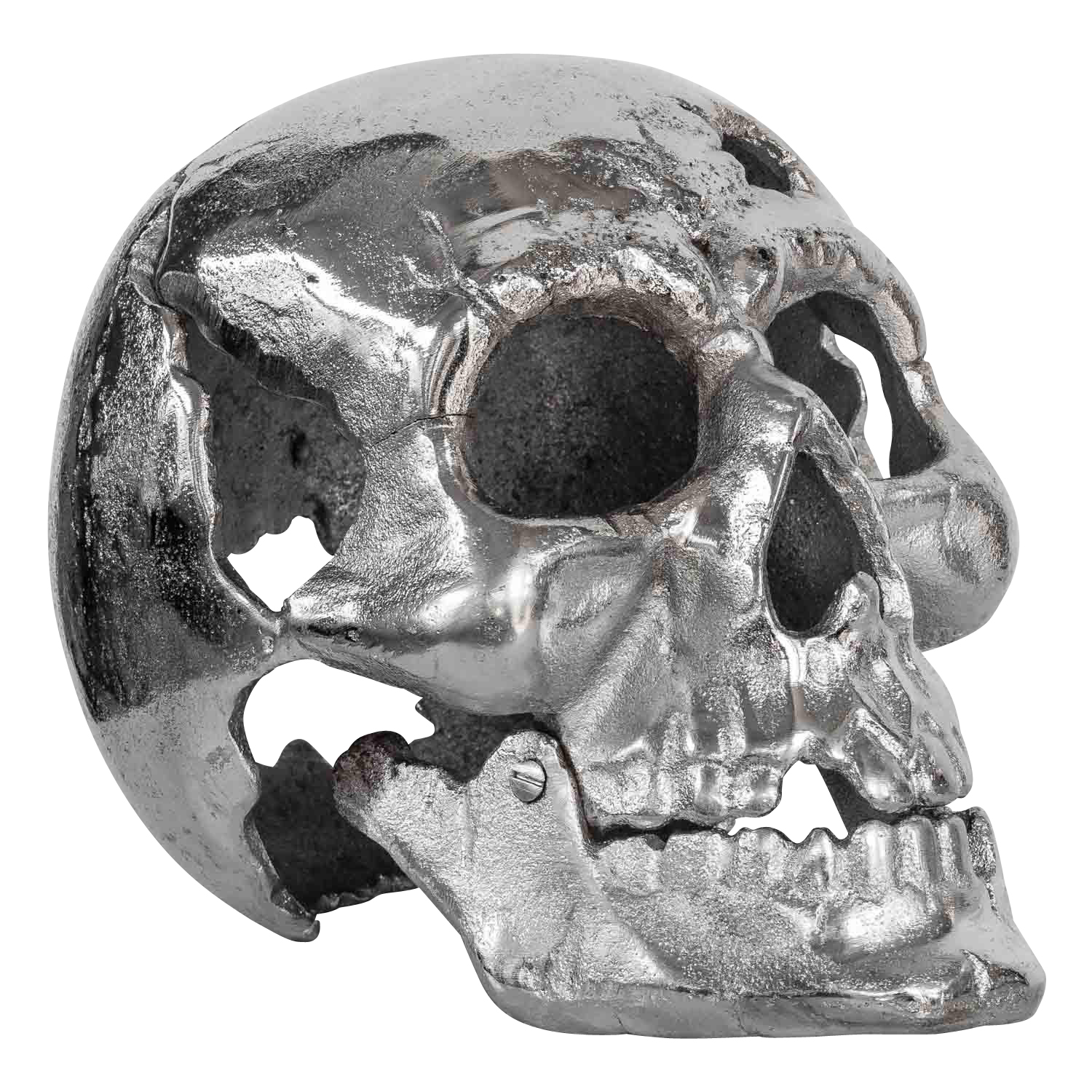 Eisenfigur Totenkopf Figur Skulptur Eisen Antik-Stil 25cm (b)