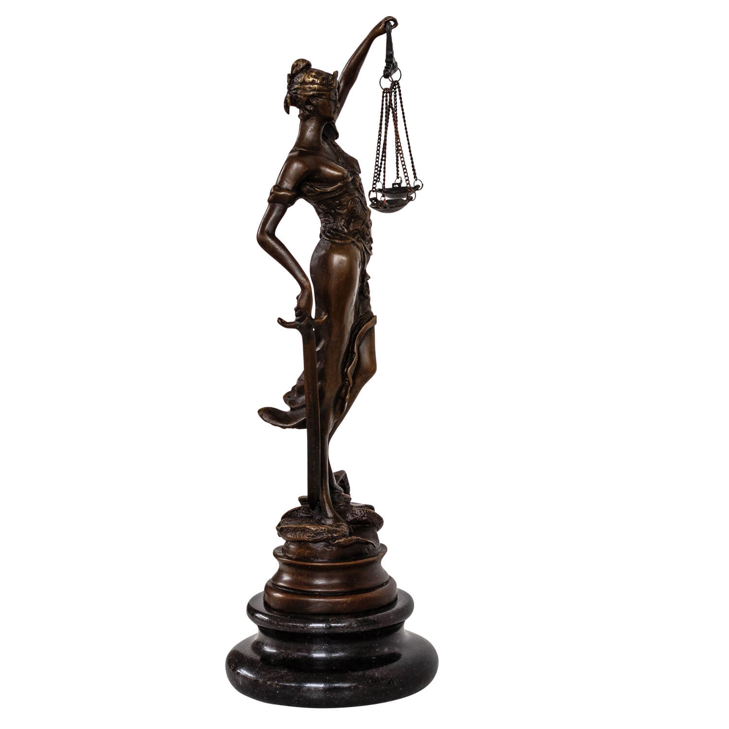 Bronzeskulptur Justitia Justizia Bronzefigur Bronze Figur Skulptur Antik-Stil