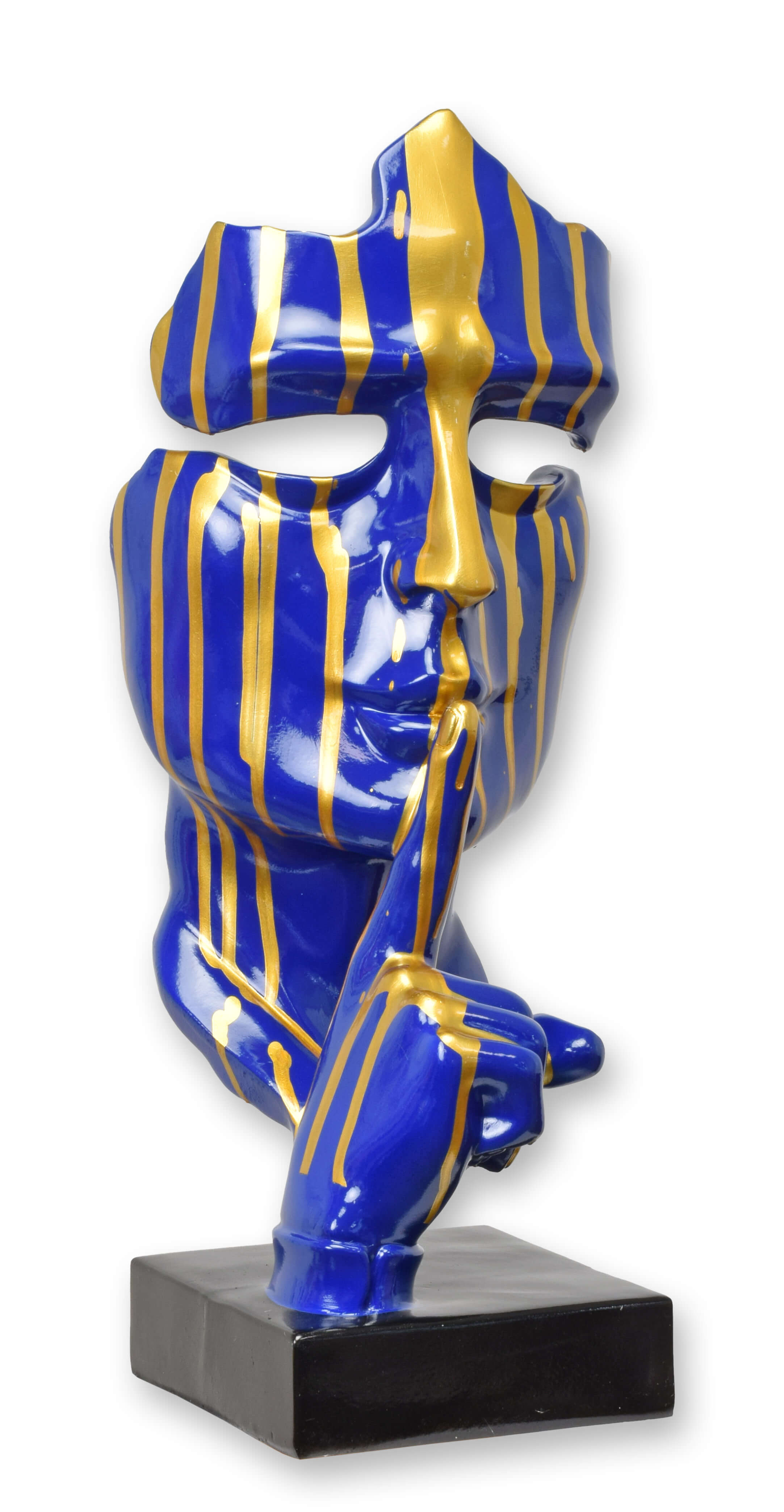 Maske aus Kunstharz „Speak no evil“ – Tropfenblau Replikat Retro Design Dekoration