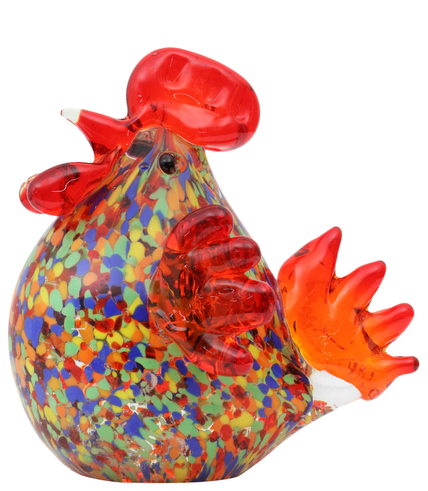 Glasfigur Figur Skulptur Glas Glasskulptur Hahn Murano-Stil Antik-Stil 10cm
