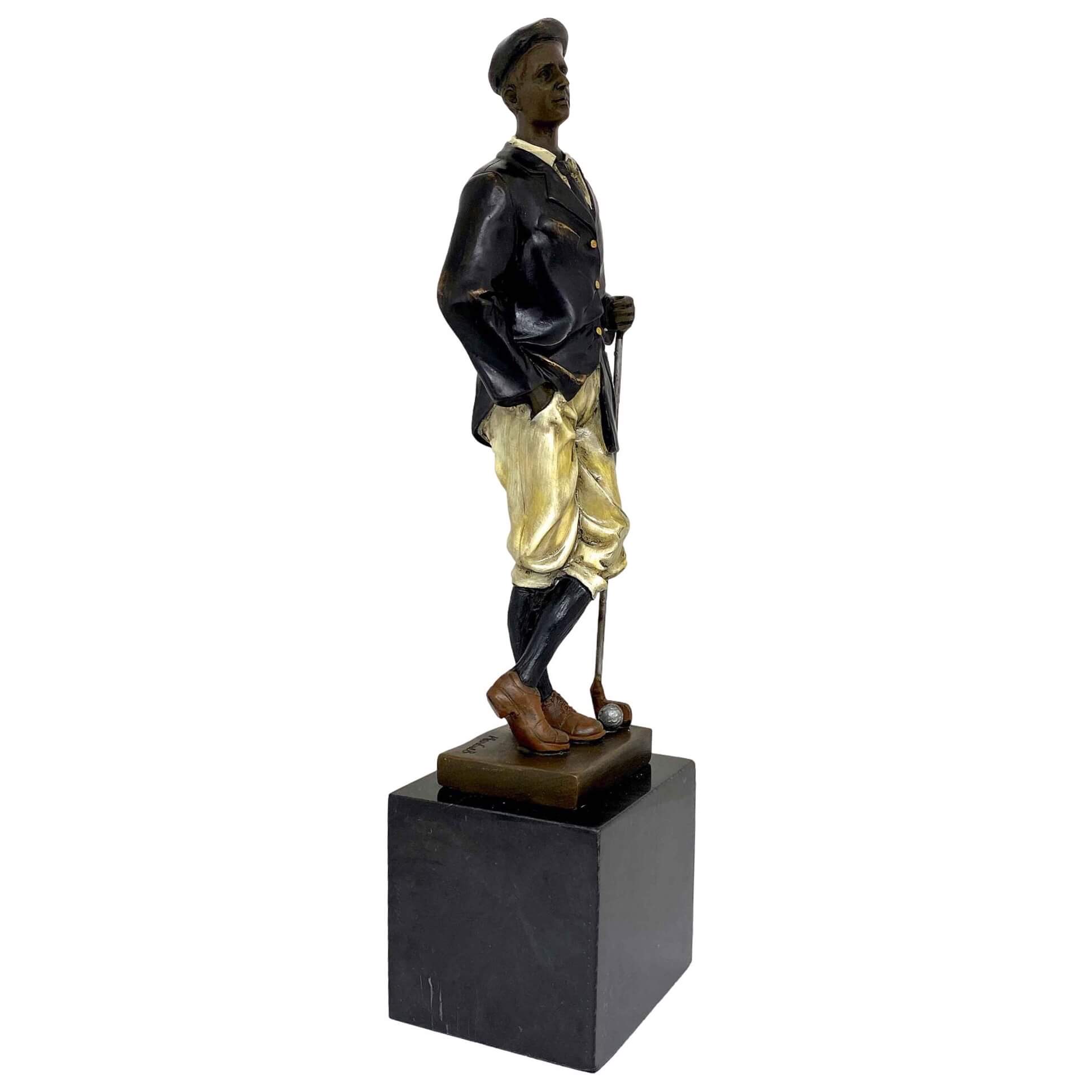 Bronzeskulptur Golf Golfer im Antik-Stil Bronze Figur Statue Pokal 32cm
