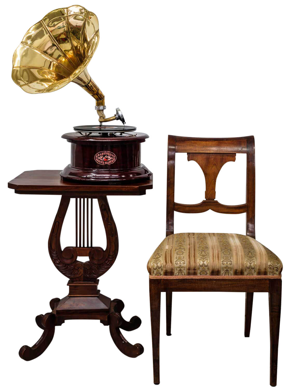 Nostalgie Grammophon rund Dekoration Trichter Grammofon Antik Stil (h2)