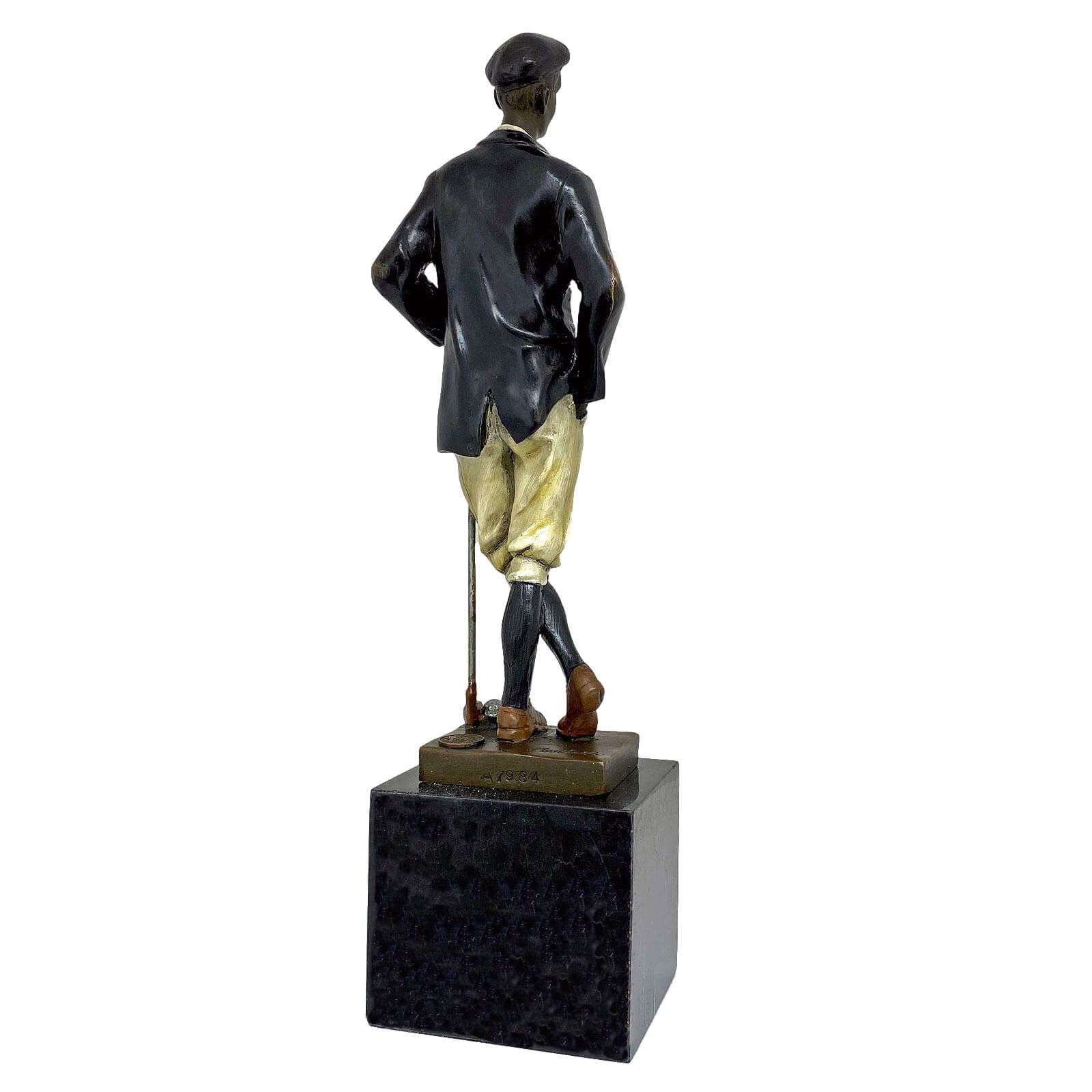 Bronzeskulptur Golf Golfer im Antik-Stil Bronze Figur Statue Pokal 32cm