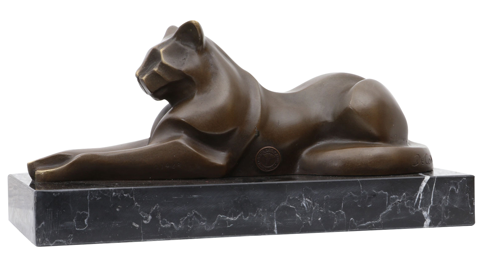 Bronzeskulptur Katze im Antik-Stil Bronze Figur Statue 26cm