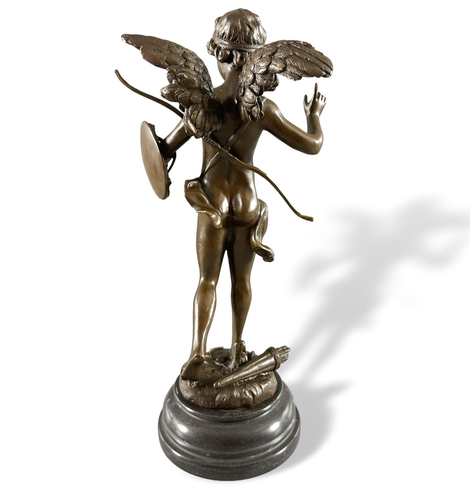 Bronzefigur Engel Amor Skulptur nach A. Moreau Replik Kopie antik Stil 39cm